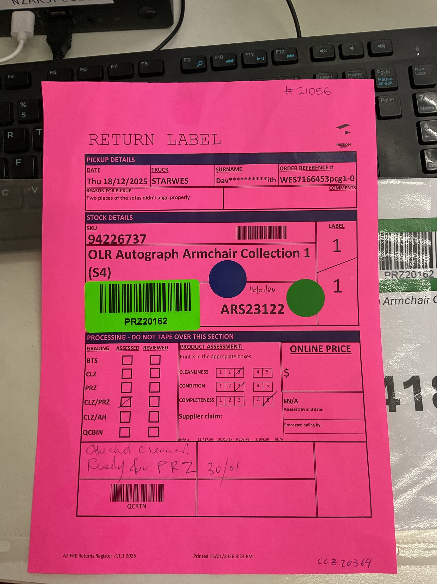 NZ PRZ20162 OLR Autograph Armchair Collection 1 (S4)