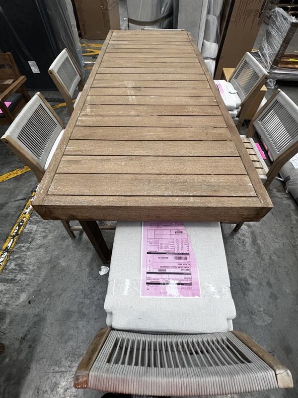 NZ CLZ20376 Cannes Bar Table 210x80CM + 6x Le Vent Outdoor Bar Stools Armless Acacia