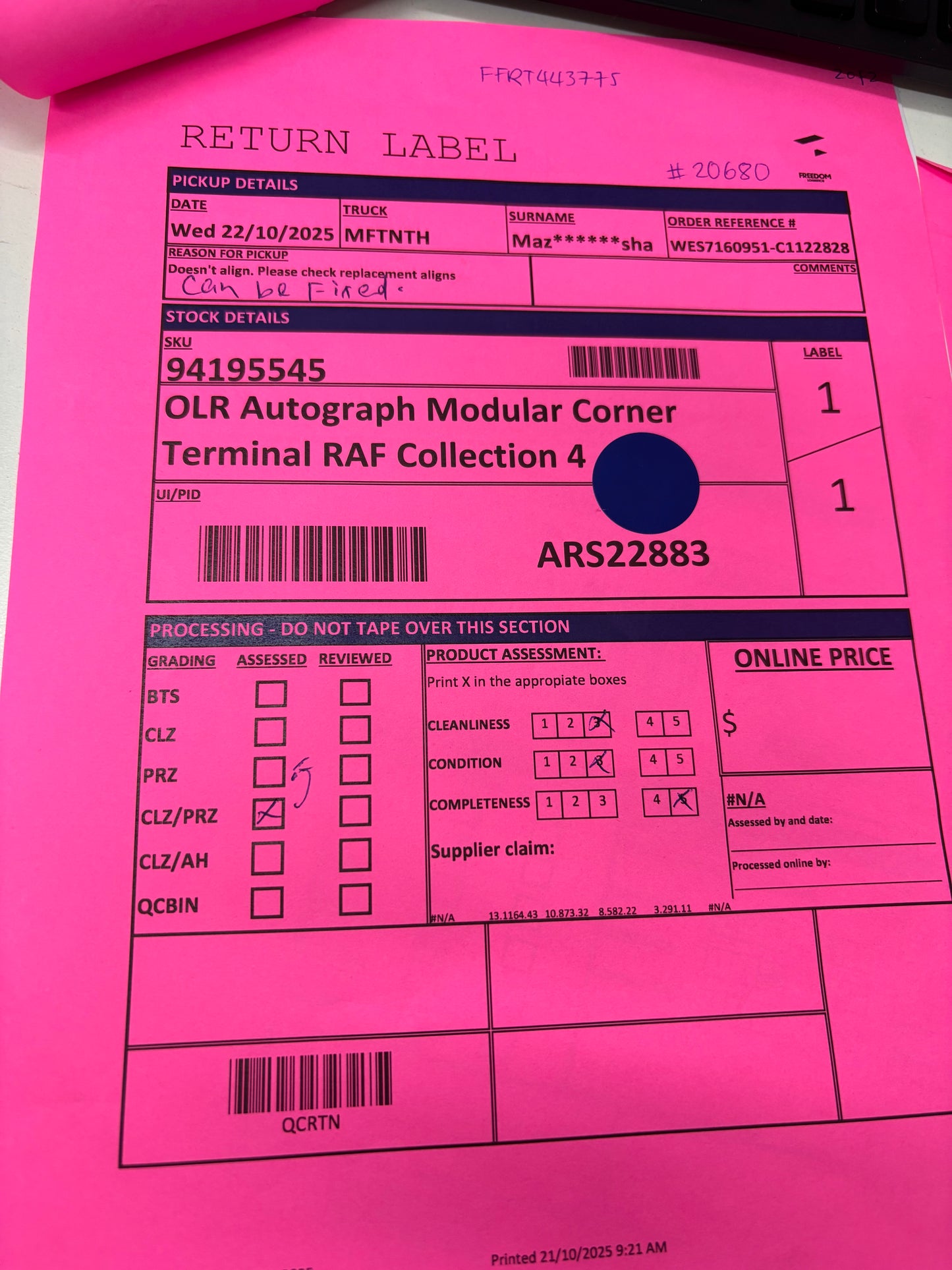 NZ PRZ20118 OLR Autograph Modular 2pc Set Collection 4