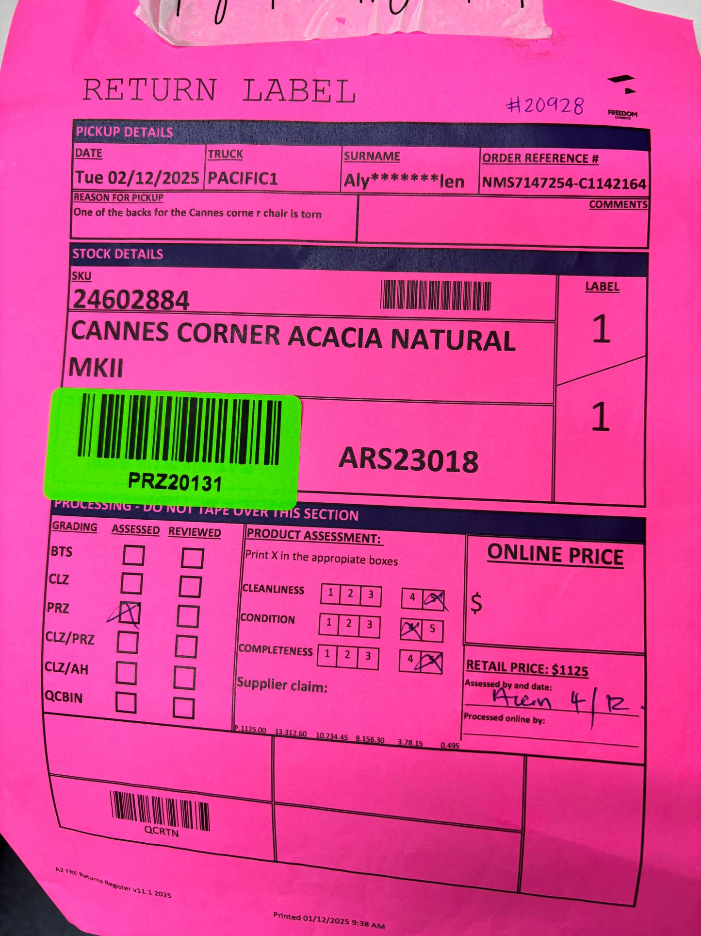 NZ PRZ20131 Cannes Outdoor Modular Corner Acacia Natural MKII