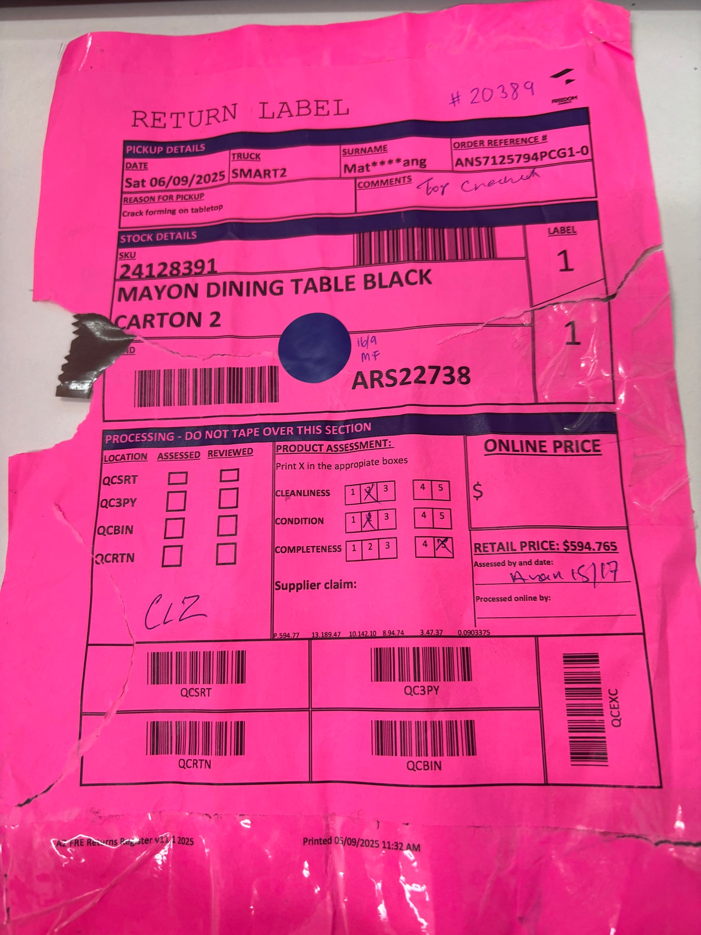 NZ CLZ20156 Mayon Dining Table Stone