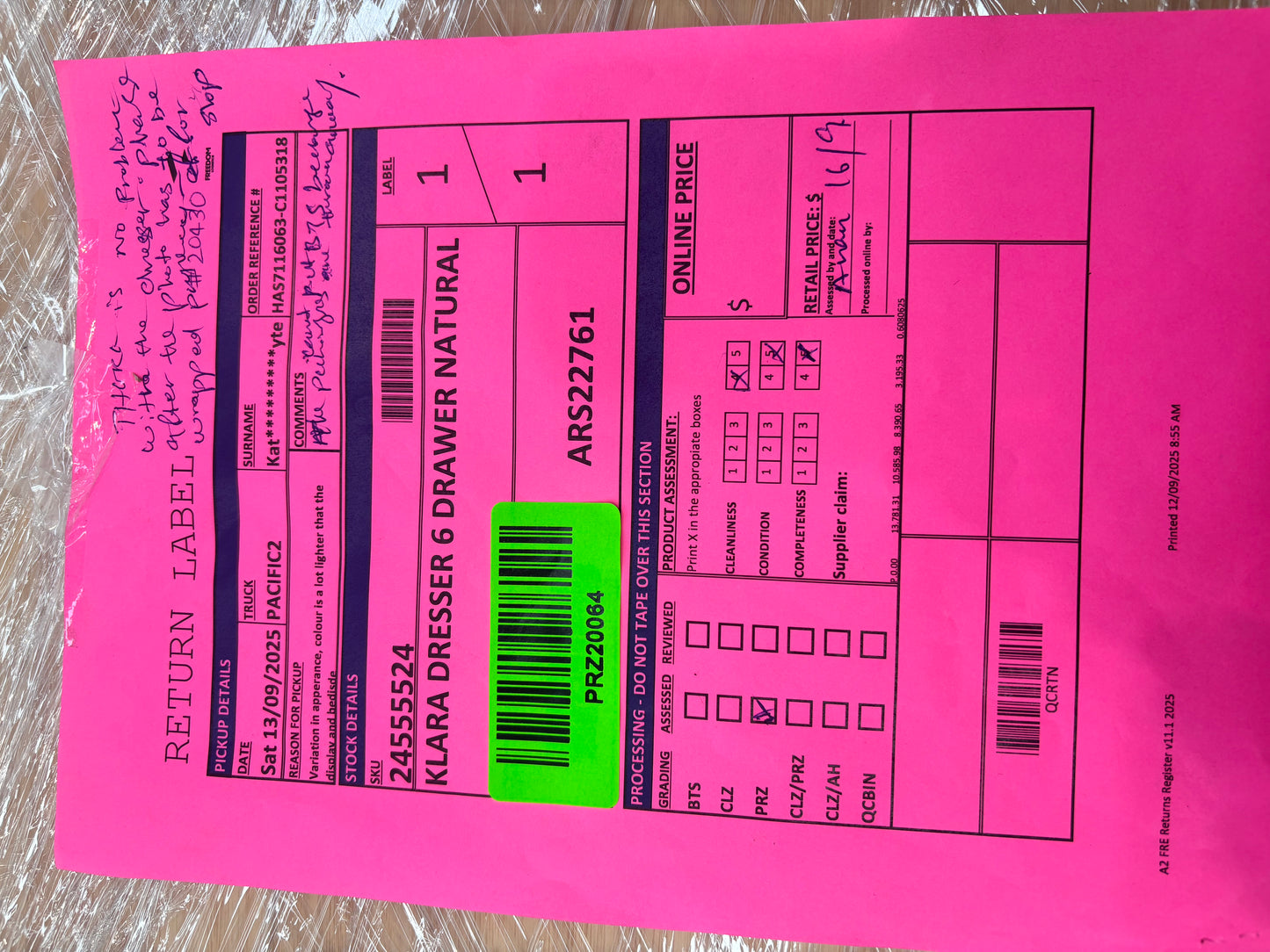 NZ PRZ20064 Klara Dress 6 Drawer Natural