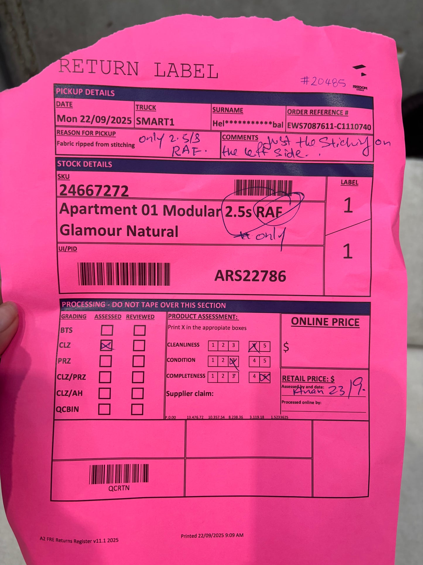 NZ PRZ20093 Apartment 2pc Modular Set Glamour Natural