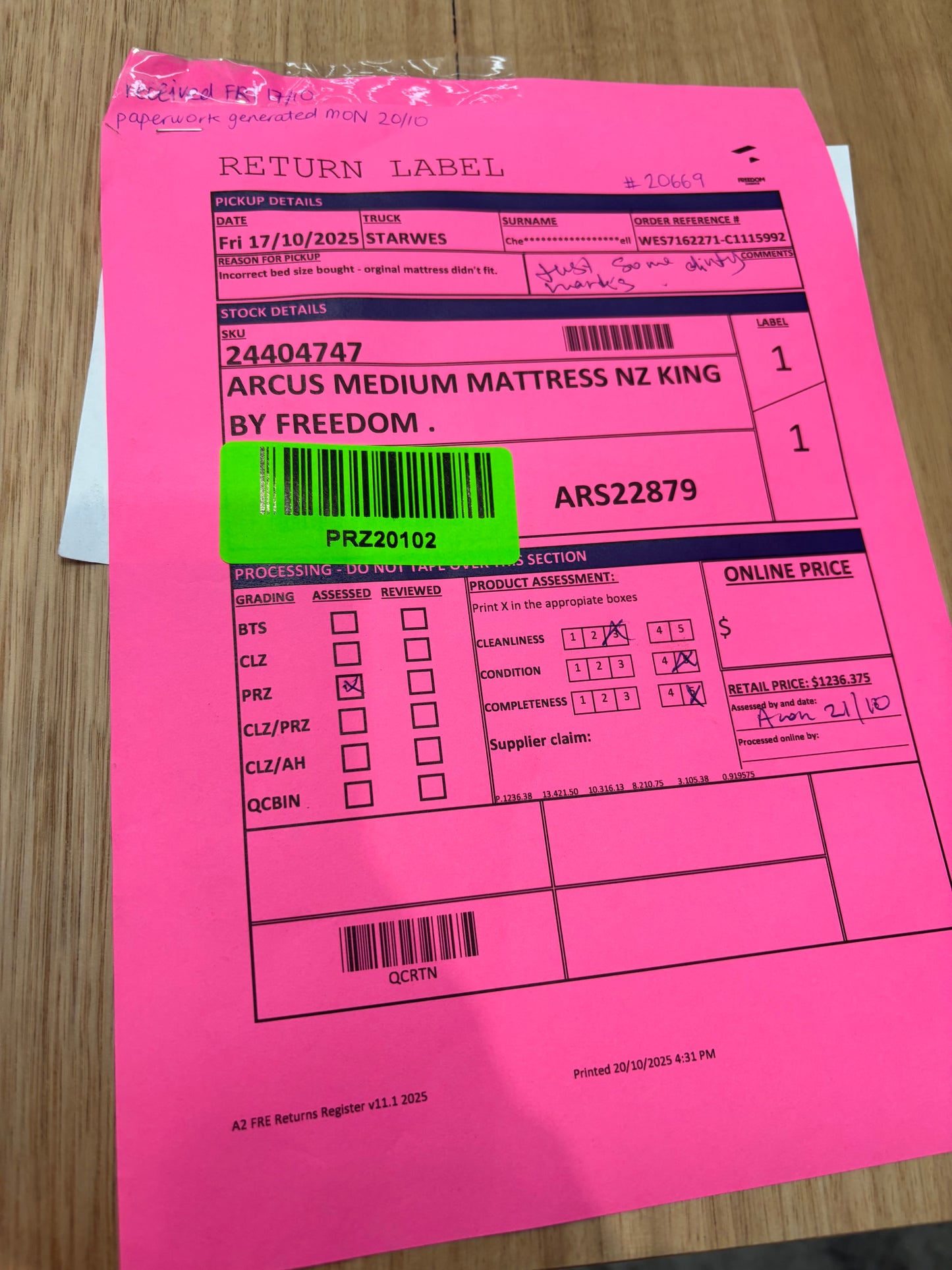 NZ PRZ20102 Arcus Medium Mattress NZ King by Freedom