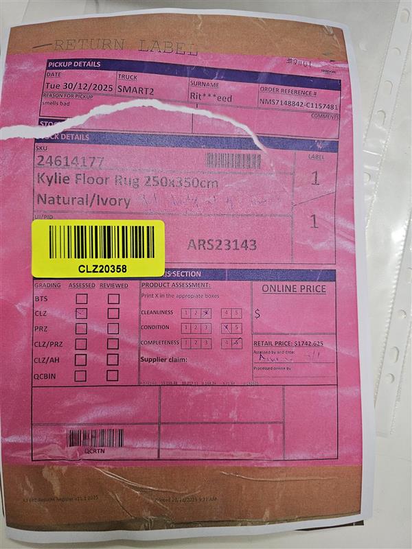 NZ CLZ20358 Kylie Floor Rug 250x350CM Natural/Ivory