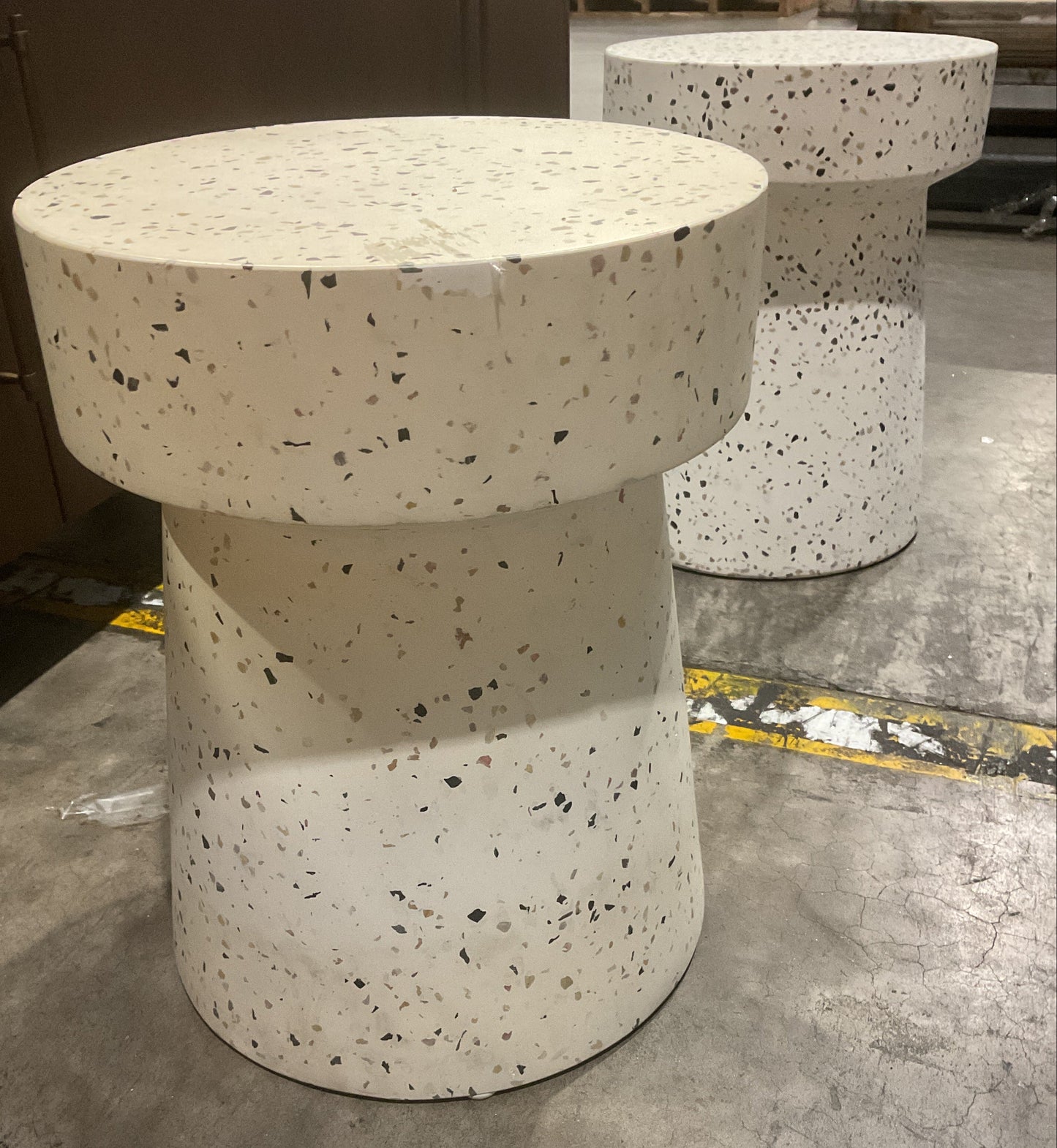 NZ CLZ20658 2 PCE BISCAY STOOL TERRAZZO WHITE