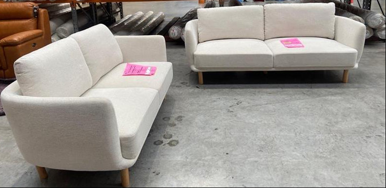 NZ PRZ20316 2 PCE CLEO SOFA 3S HERVEY NATURAL LEG