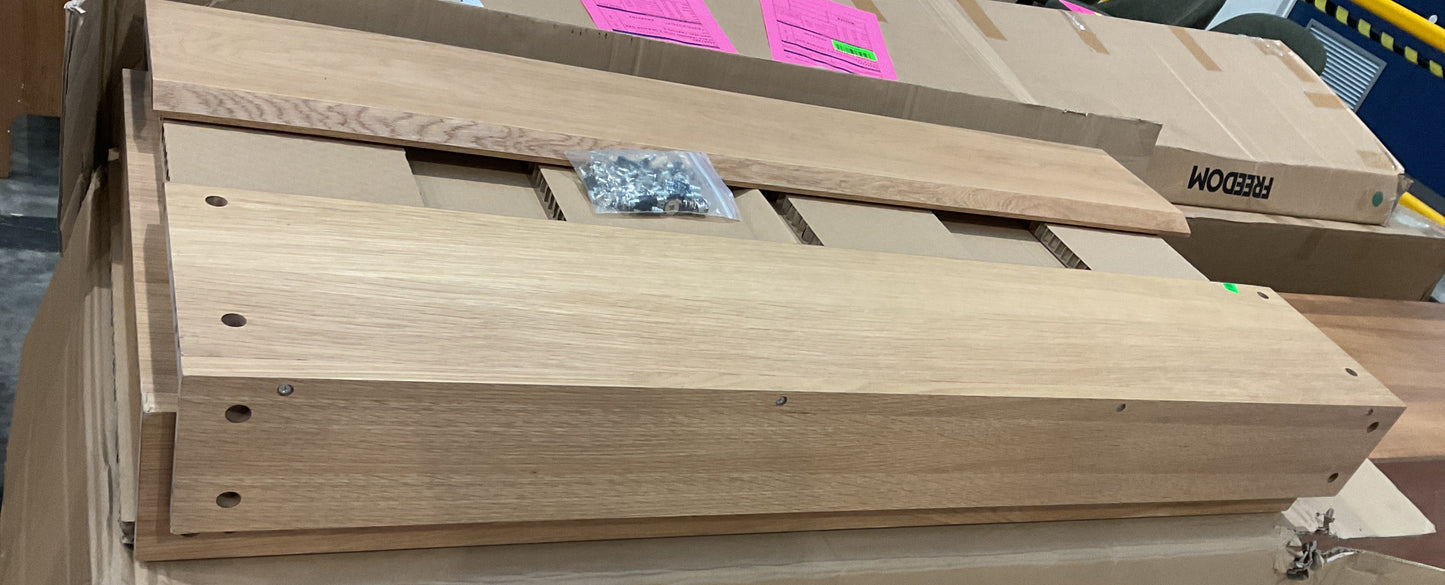 NZ PRZ20272 2 PCE SCALA LEANING DESK 2 DRAWER OAK NATURAL CARTON 1 & 2