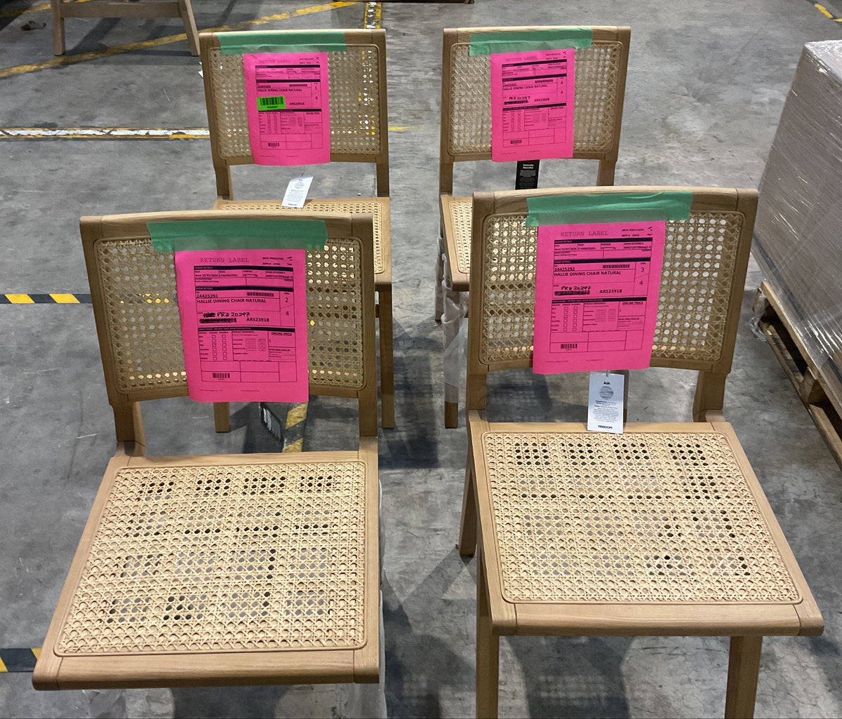 NZ PRZ20297 4 PCE HALLIE DINING CHAIR NATURAL