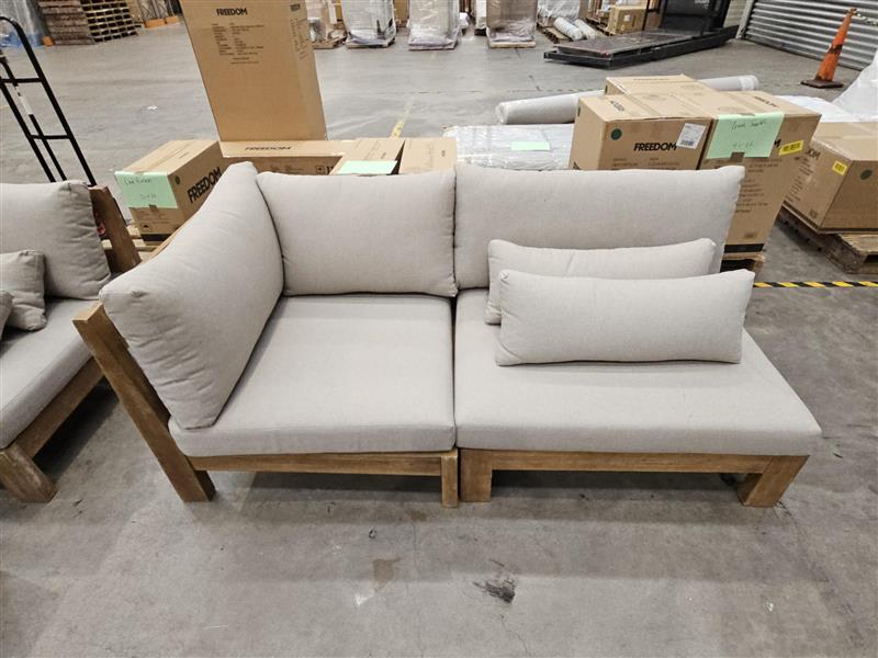 NZ CLZ20353 Cannes Sofa 3S Acacia Natural set