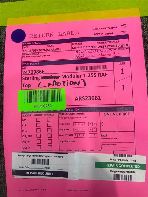 NZ PRZ20250 | 2 PCE | STERLING RECLINER MODULAR 1.5S RAF (NO MOTION)