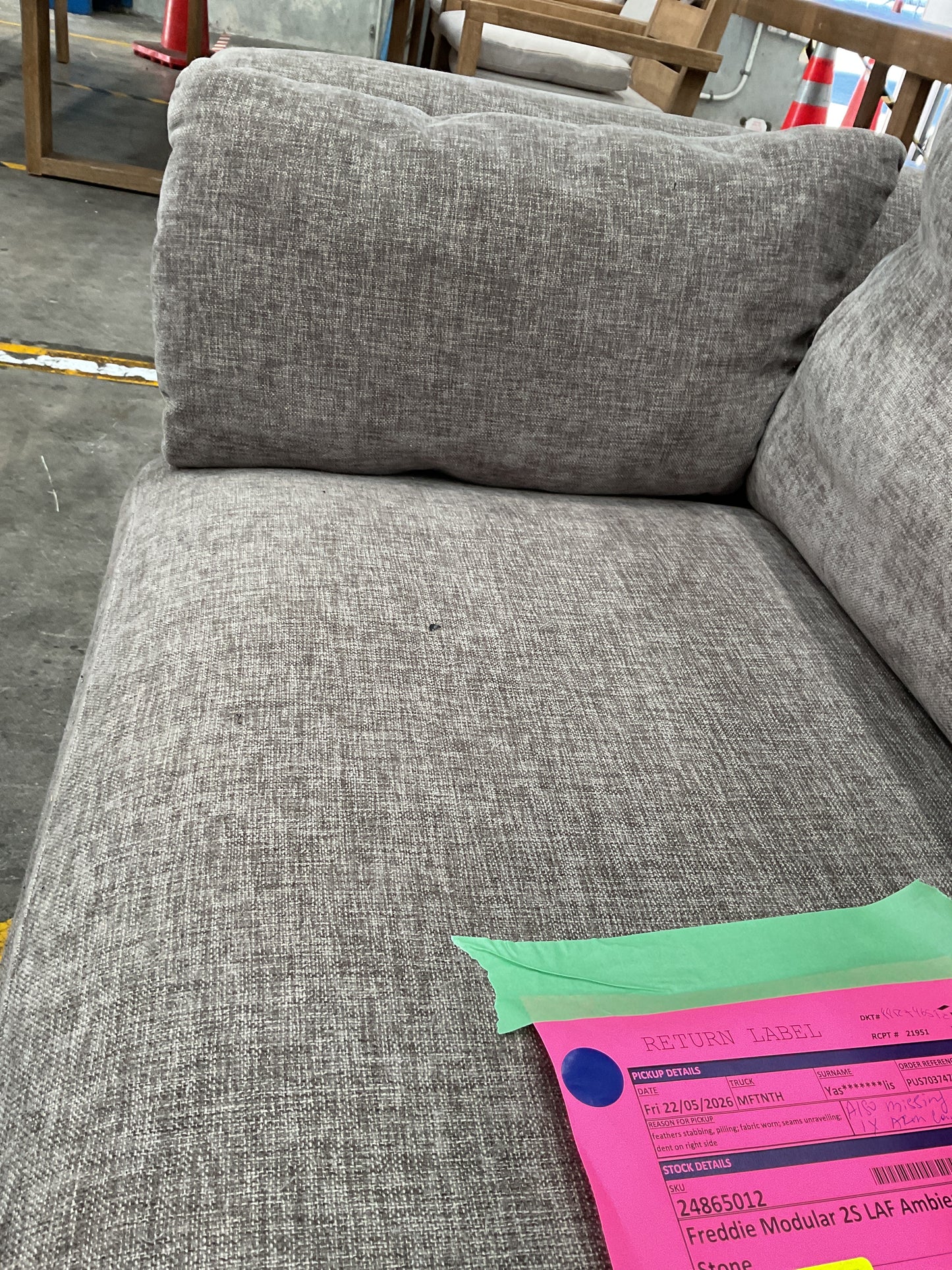 NZ CLZ20605 2 PCE FREDDIE MODULAR 2S LAF AMBIENT STONE