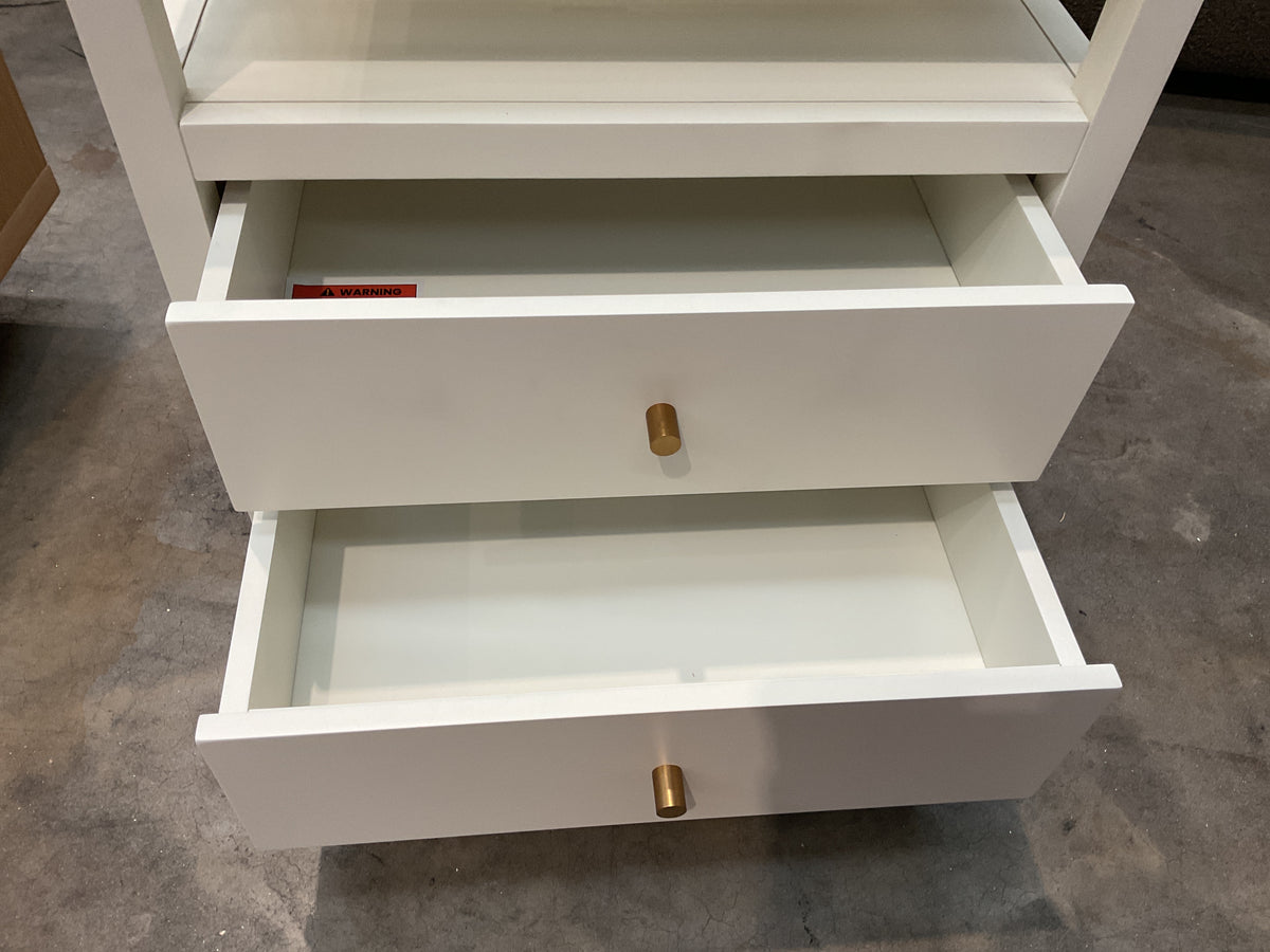 NZ CLZ20629 | 1 PCE | DOVER BEDSIDE TABLE 2 DRAWER WHITE