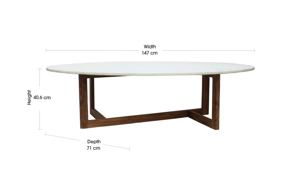 NZ CLZ20107 Royal Coffee Table 147x71cm Marble