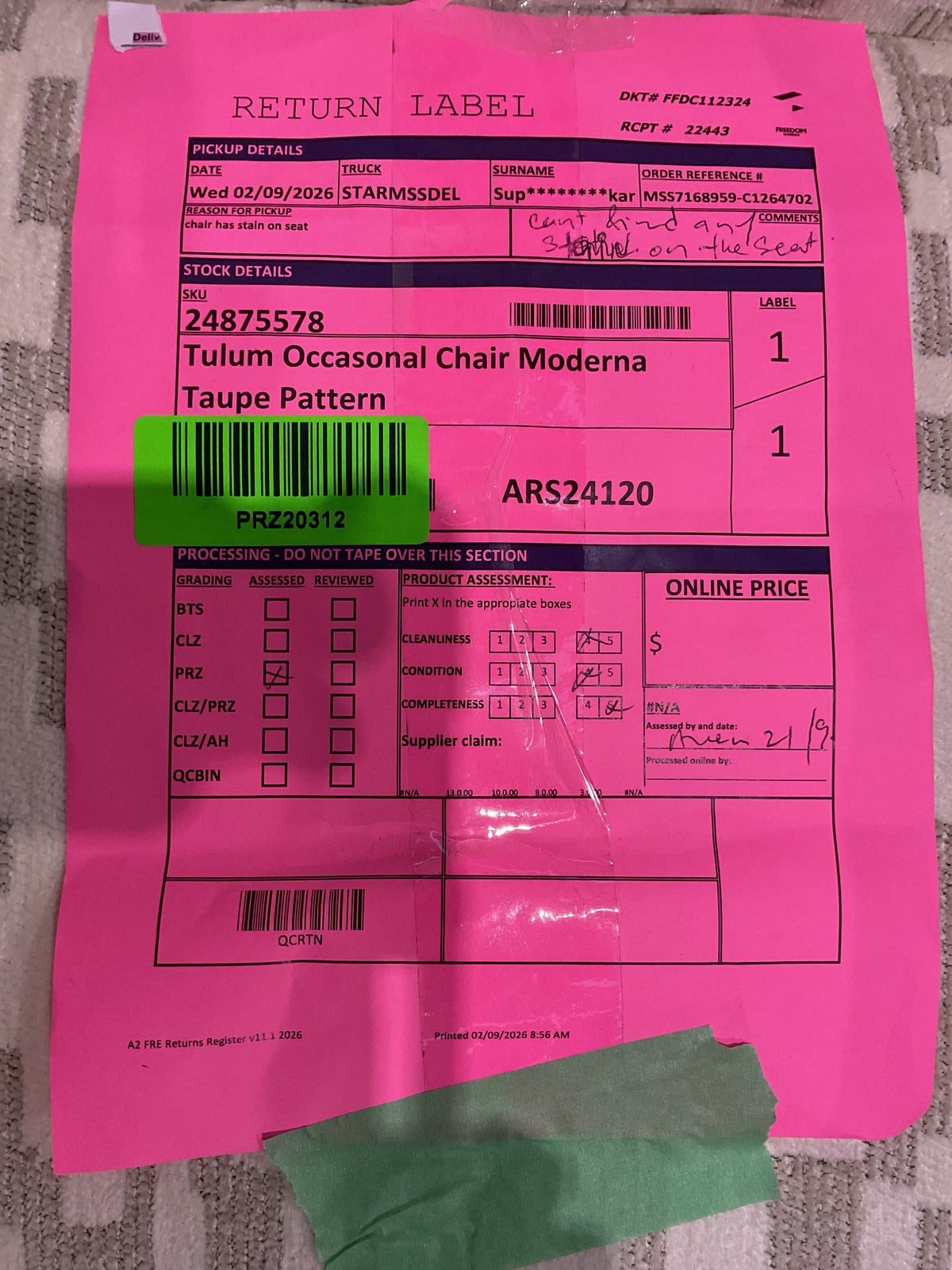 NZ PRZ20312 1 PCE TULUM OCCASIONAL CHAIR MODERNA TAUPE PA