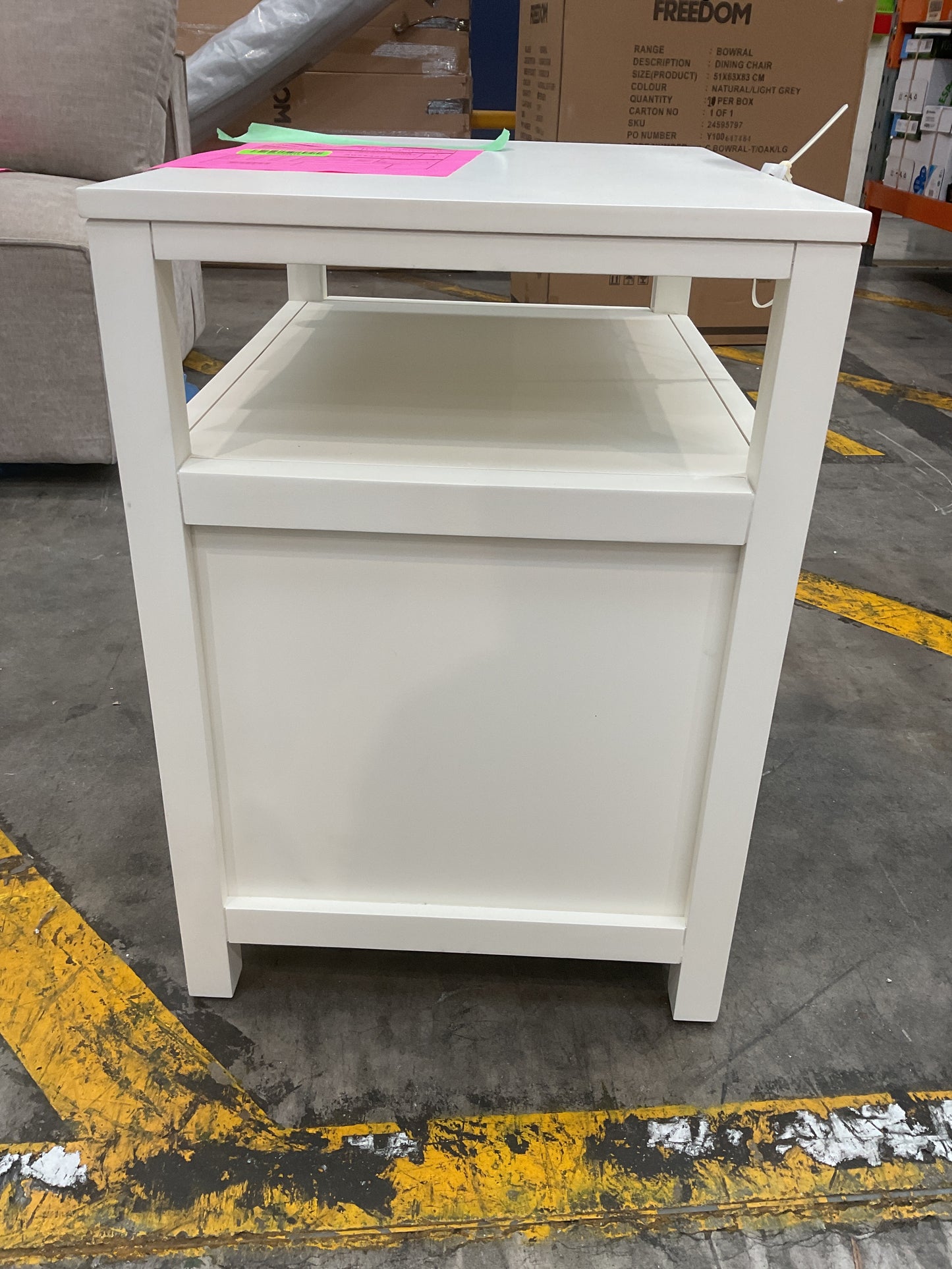 NZ PRZ20279 1 PCE DOVER BEDSIDE TABLE 2 DRAWER WHITE