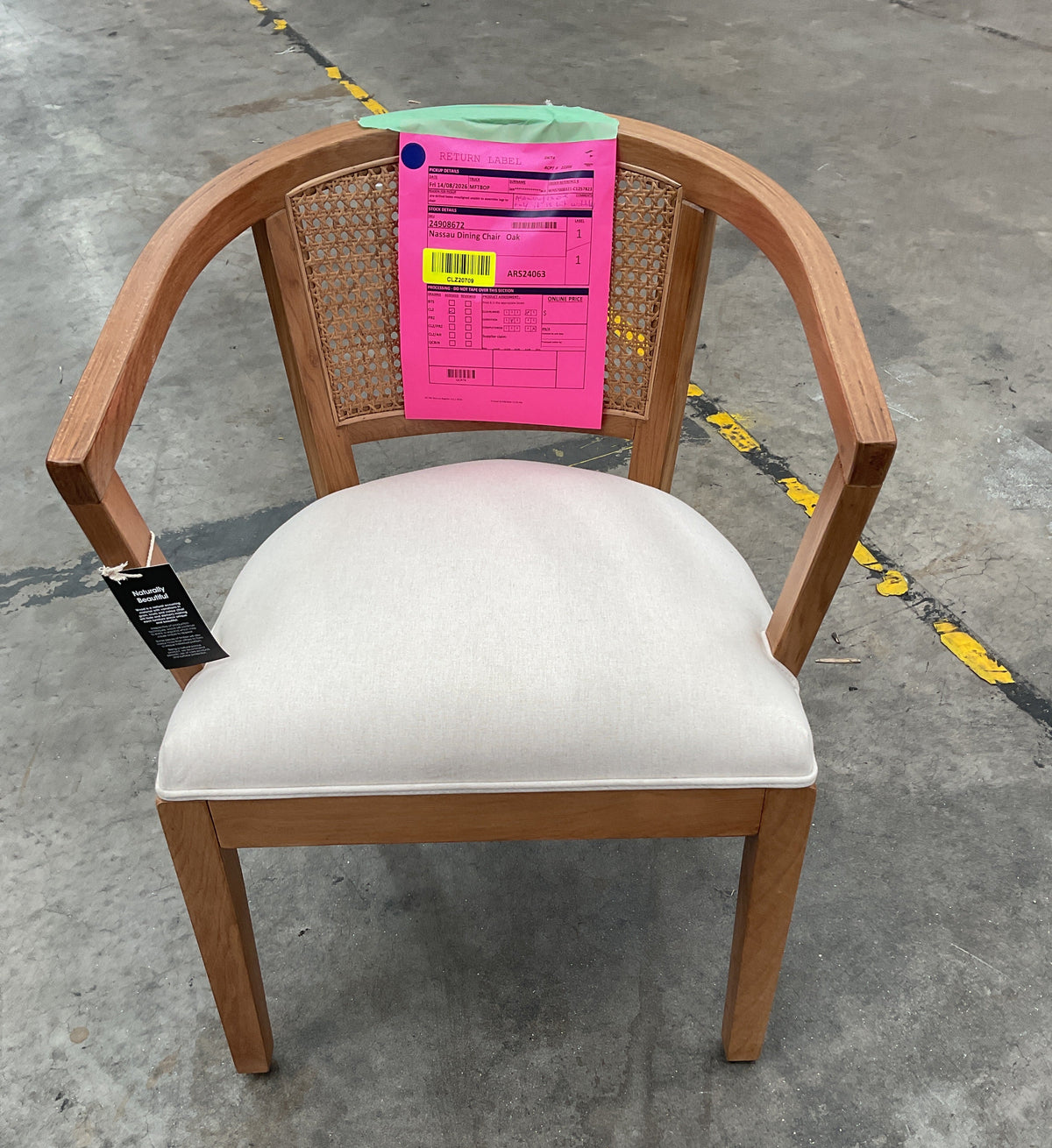 NZ CLZ20709 1 PCE NASSAU DINING CHAIR OAK