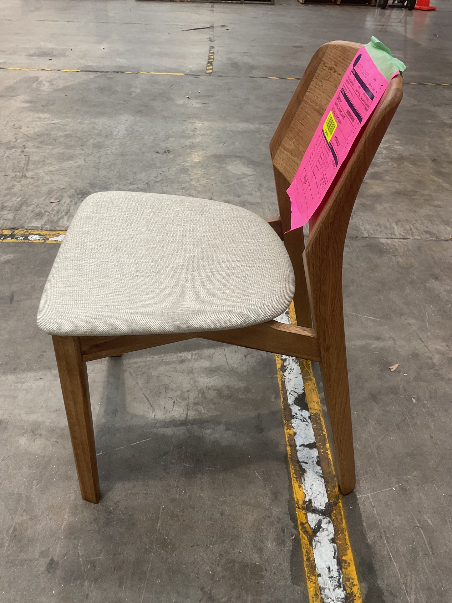 NZ CLZ20652 1 PCE BOWRAL DINING CHAIR NATURAL/LIGHT GREY