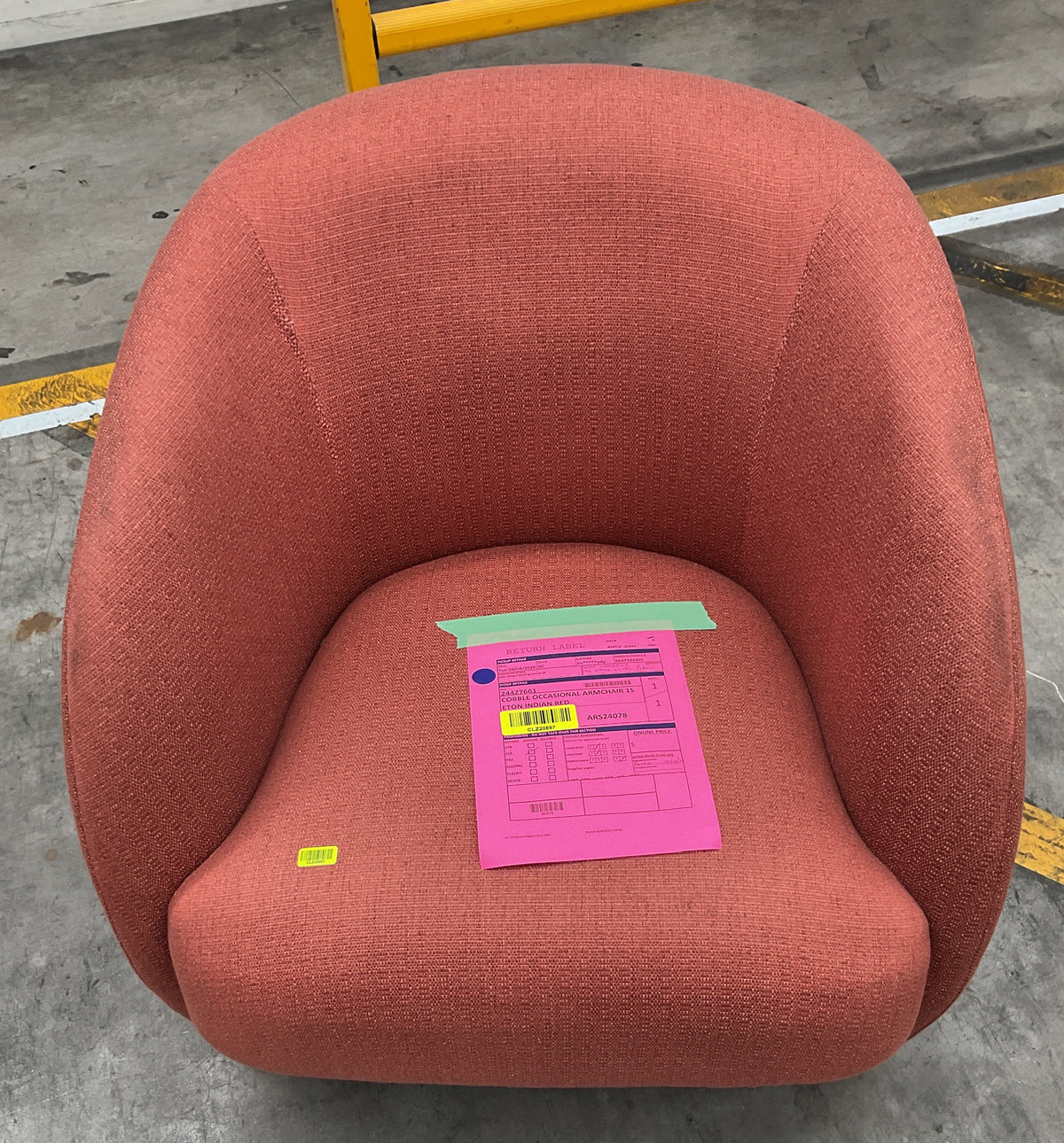 NZ CLZ20687 1 PCE COBBLE OCCASIONAL ARMCHAIR 1S ETON INDIAN RED