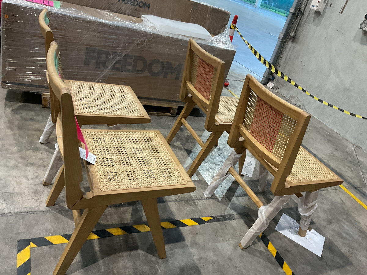 NZ PRZ20297 4 PCE HALLIE DINING CHAIR NATURAL