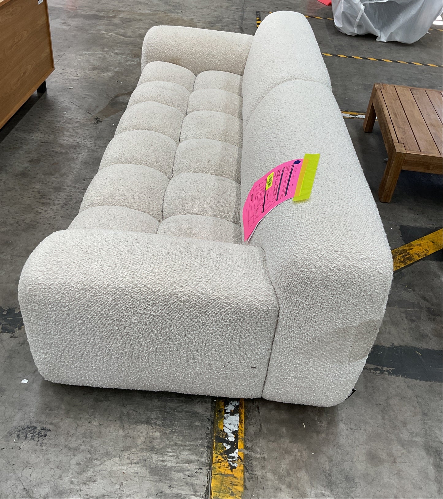 NZ CLZ20592 1 PCE AERO SOFA 3S JACQUARD BOUCLE CREAM