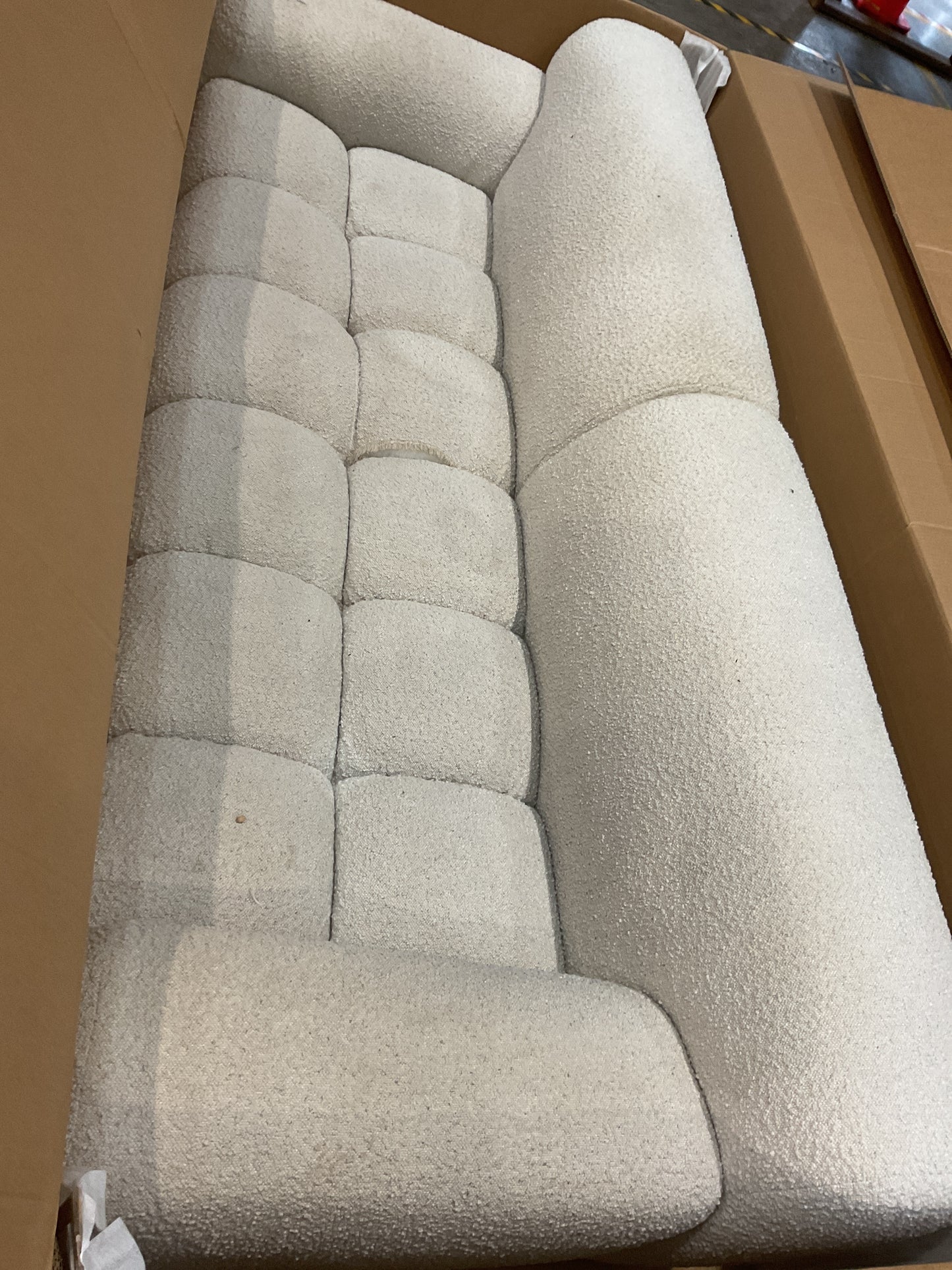NZ CLZ20643 1 PCE AERO SOFA 3S JACQUARD BOUCLE CREAM