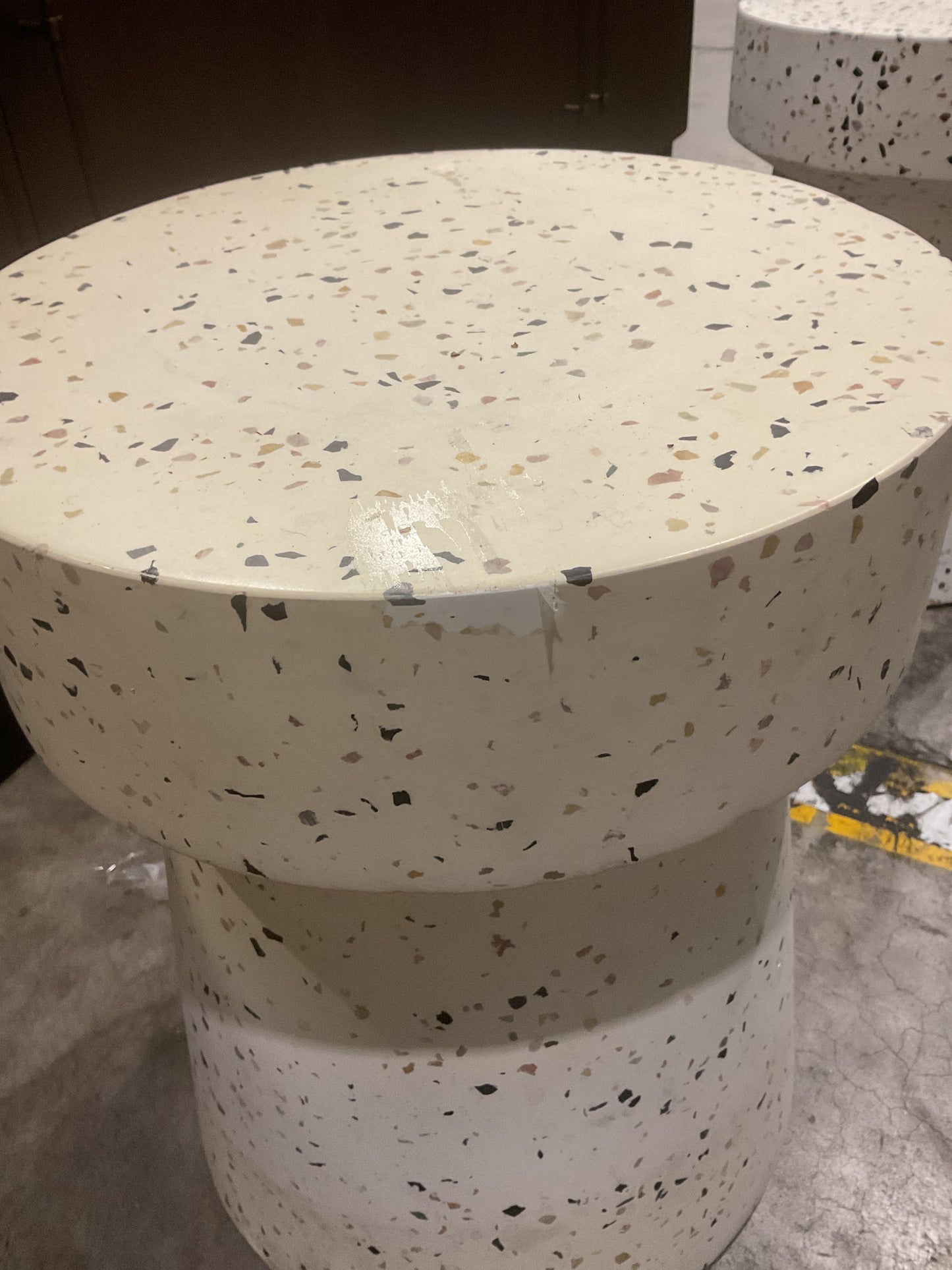 NZ CLZ20658 2 PCE BISCAY STOOL TERRAZZO WHITE