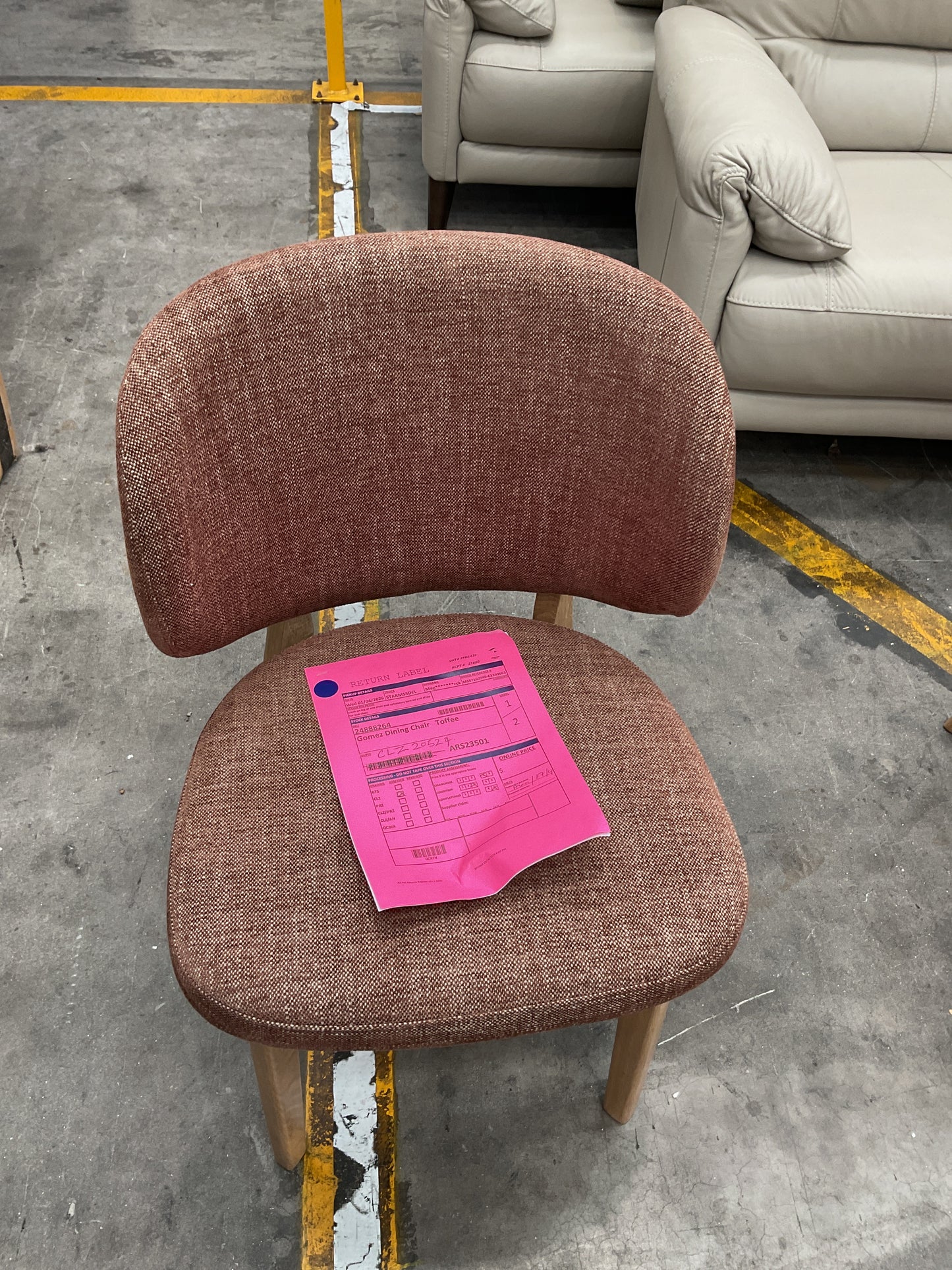 NZ CLZ20524 2 PCE GOMEZ DINING CHAIR TOFFEE