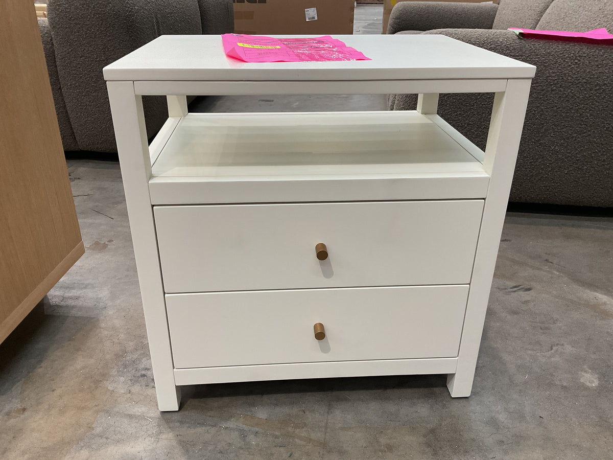 NZ CLZ20629 | 1 PCE | DOVER BEDSIDE TABLE 2 DRAWER WHITE