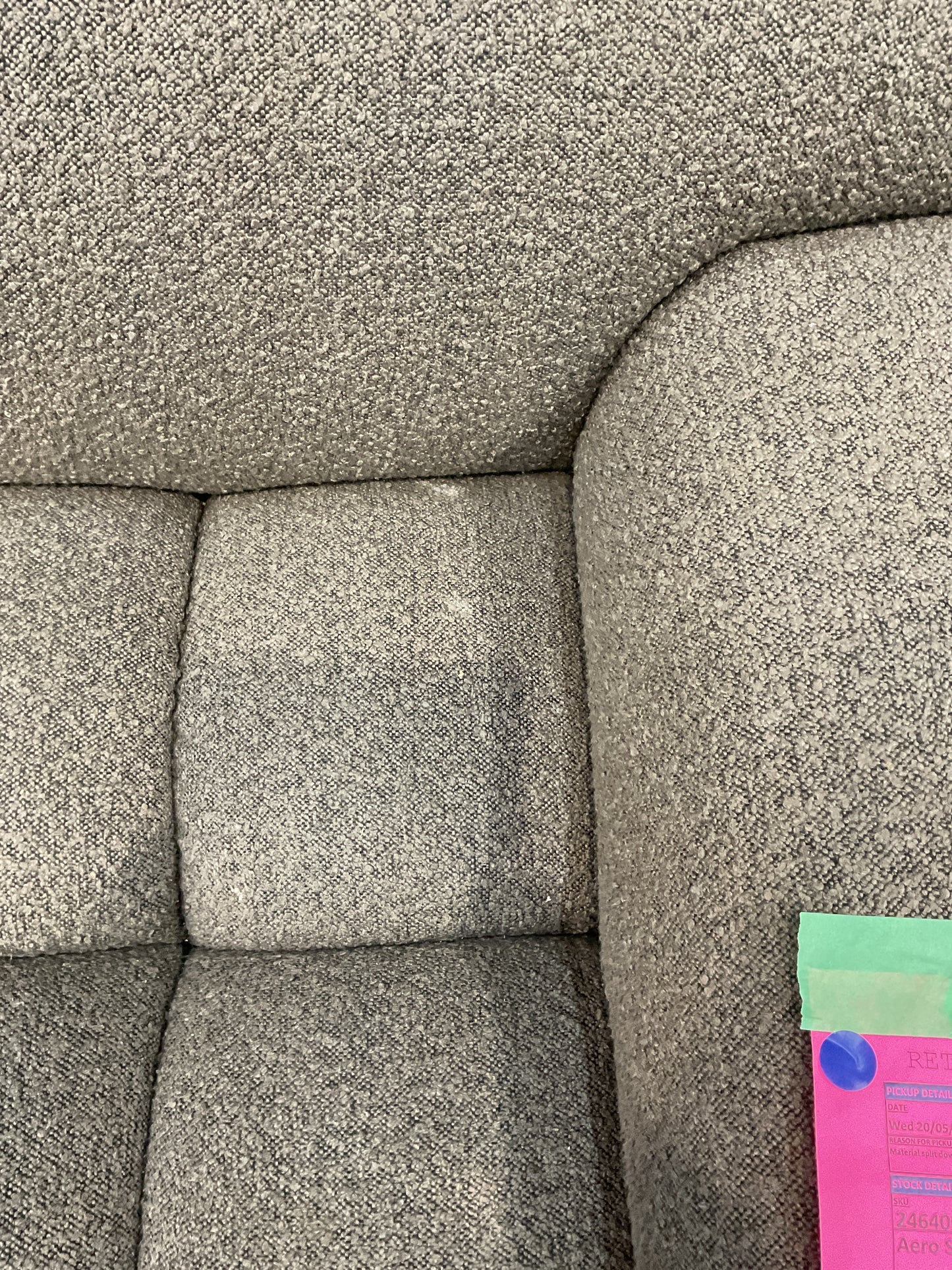 NZ CLZ20626 1 PCE AERO SOFA 3S JACQUARD BOUCLE COFFEE