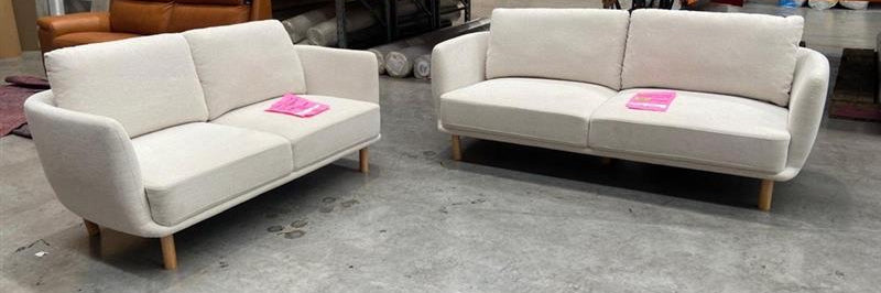 NZ PRZ20316 2 PCE CLEO SOFA 3S HERVEY NATURAL LEG