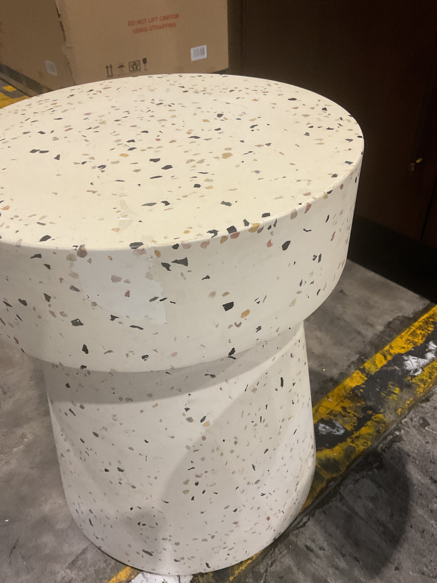 NZ CLZ20658 2 PCE BISCAY STOOL TERRAZZO WHITE