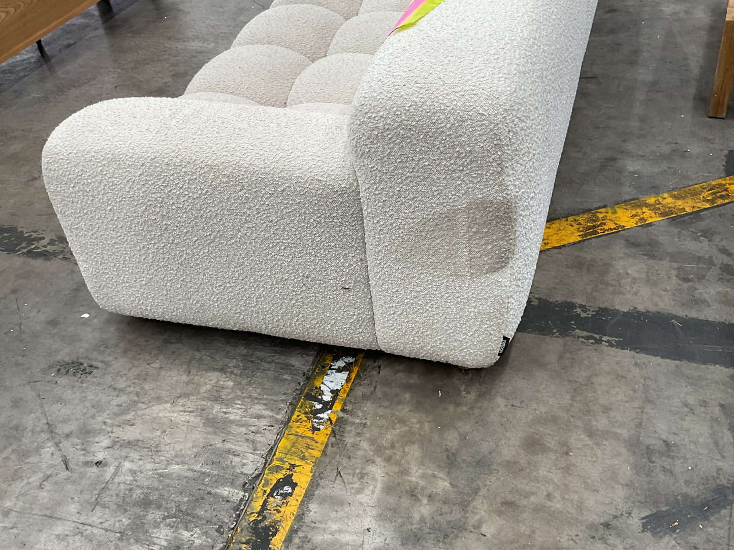 NZ CLZ20592 1 PCE AERO SOFA 3S JACQUARD BOUCLE CREAM