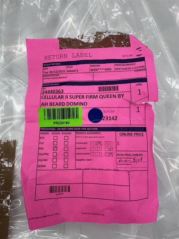 NZ PRZ20160 Cellular II Super Firm Queen by AH Beard Domino