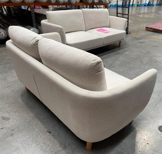 NZ PRZ20316 2 PCE CLEO SOFA 3S HERVEY NATURAL LEG