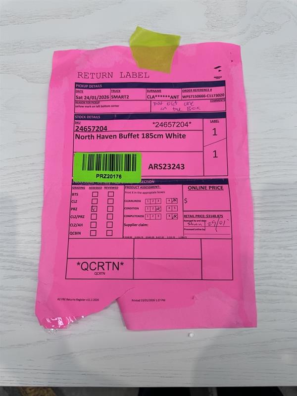 NZ PRZ20176 Horth Haven Buffet 185cm White