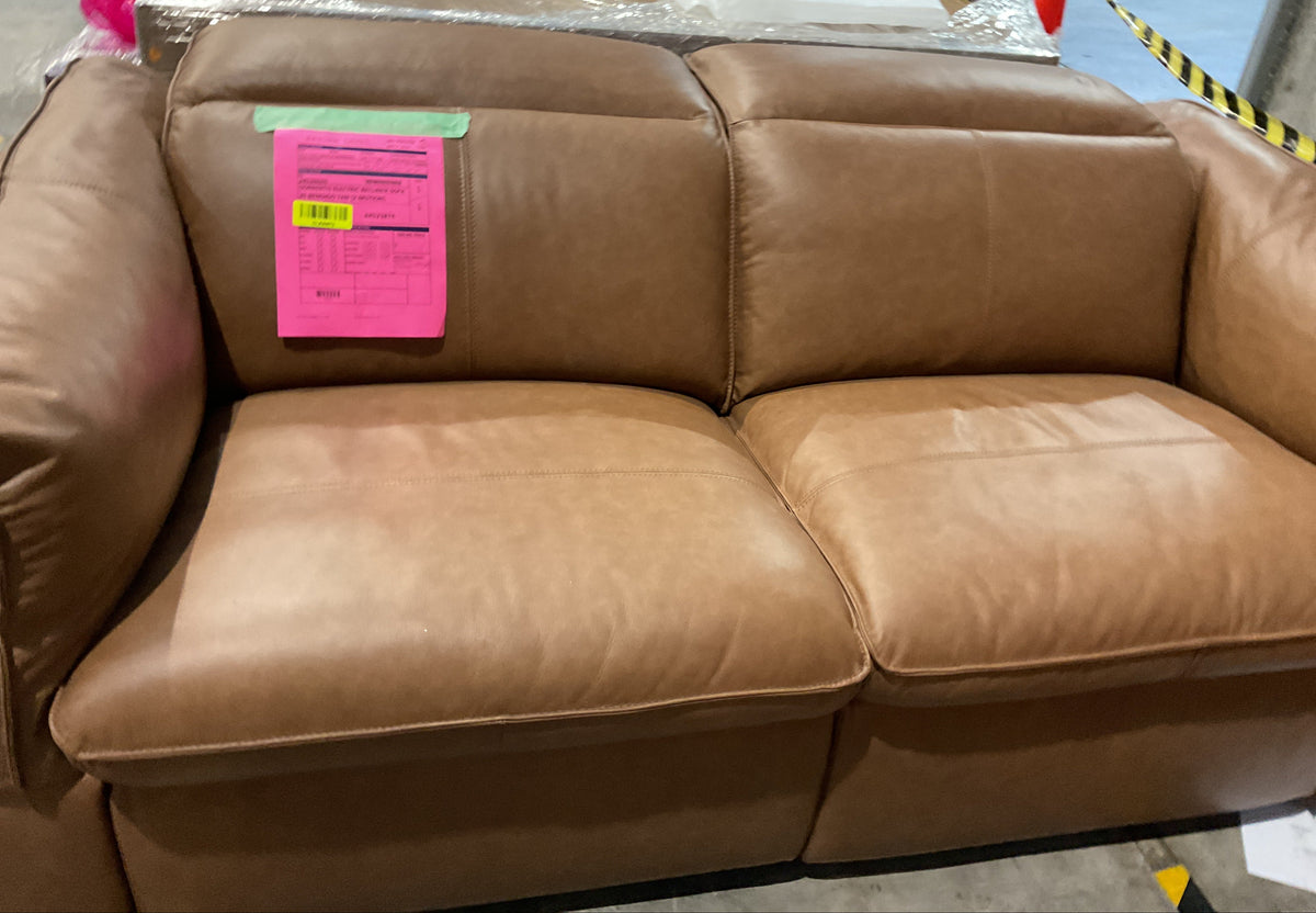 NZ CLZ20673 1 PCE SORRENTO ELECTRIC RECLINER SOFA 3S BENDIGO TAN (2 MOTION)