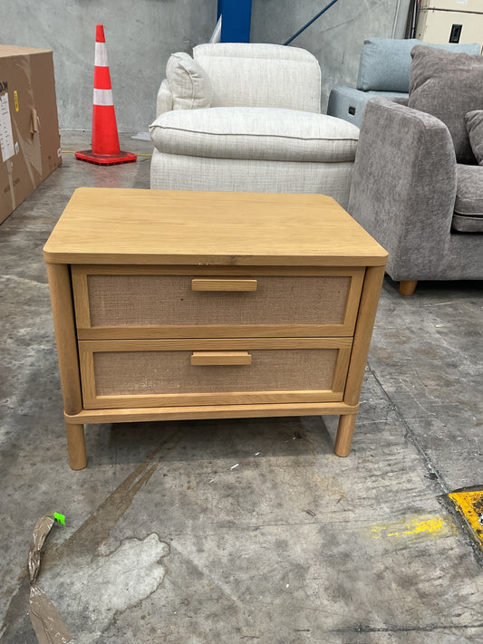 NZ CLZ20390 Bedside 2 Drawer Natural