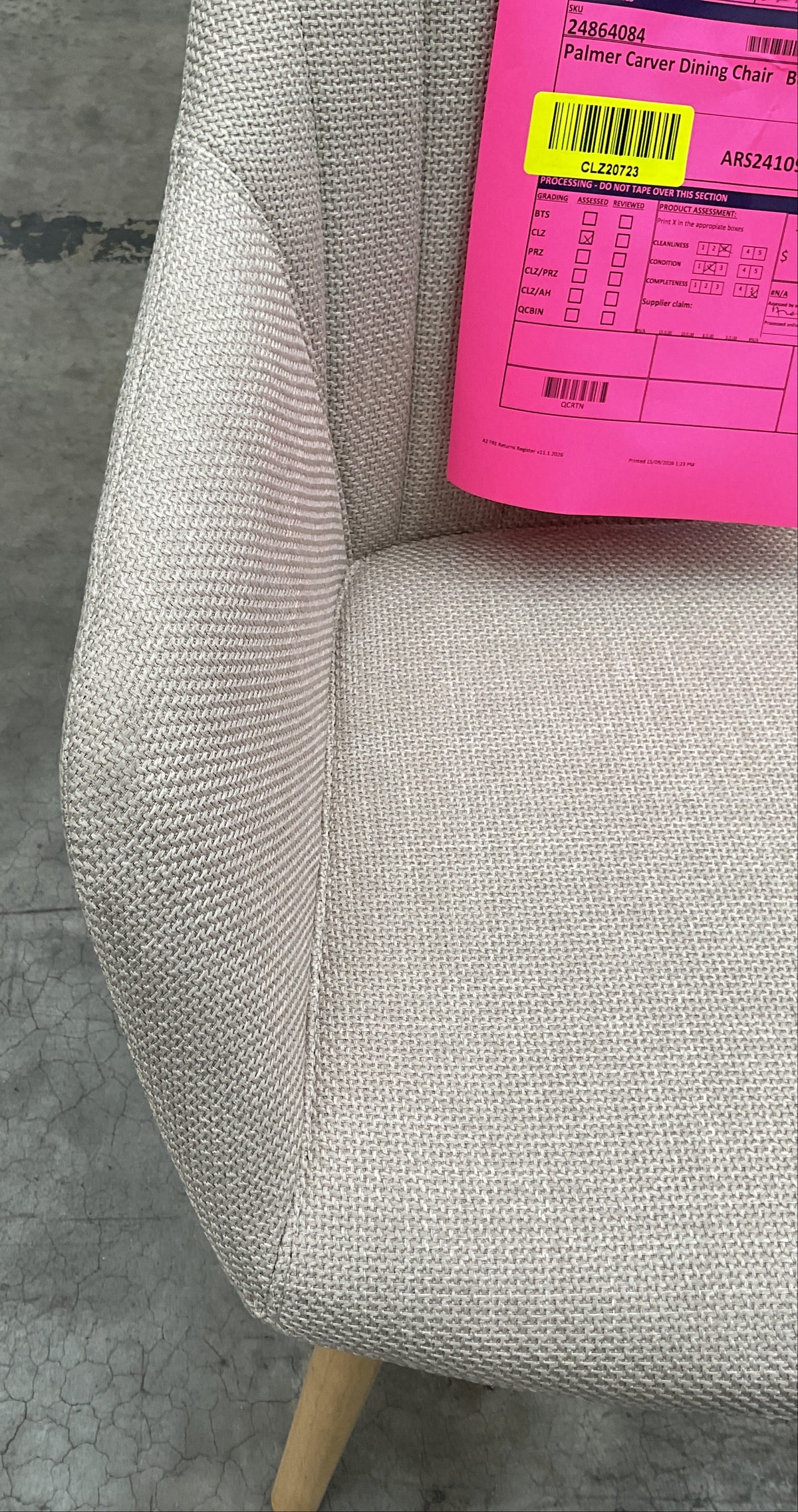 NZ CLZ20723 1 PCE PALMER CARVER DINING CHAIR BEIGE