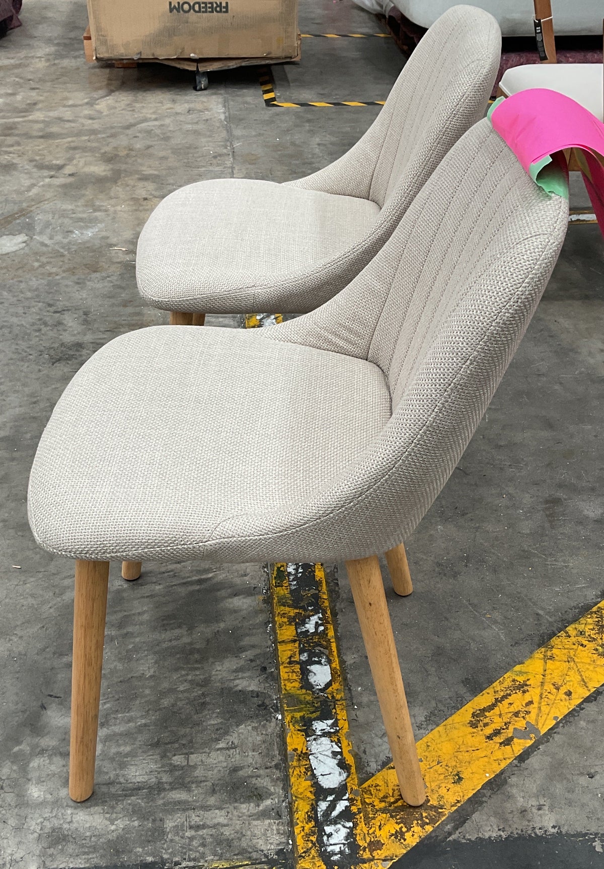 NZ CLZ20708 2 PCE PALMER DINING CHAIR BEIGE