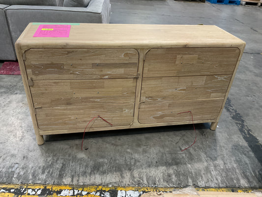 NZ CLZ20684 1 PCE RIVIERA DRESSER 6 DRAWER NATURAL