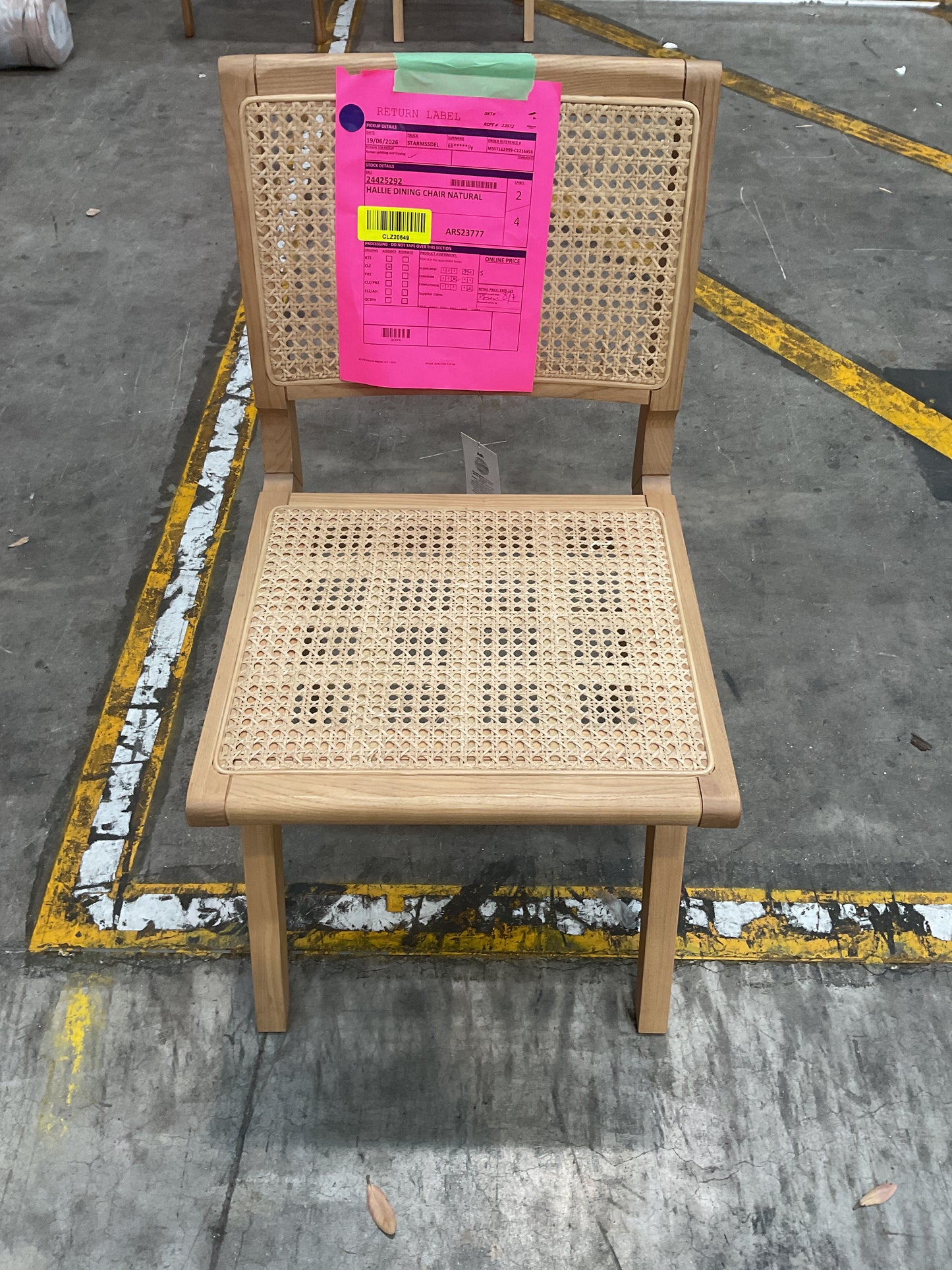 NZ CLZ20649 1 PCE HALLIE DINING CHAIR NATURAL