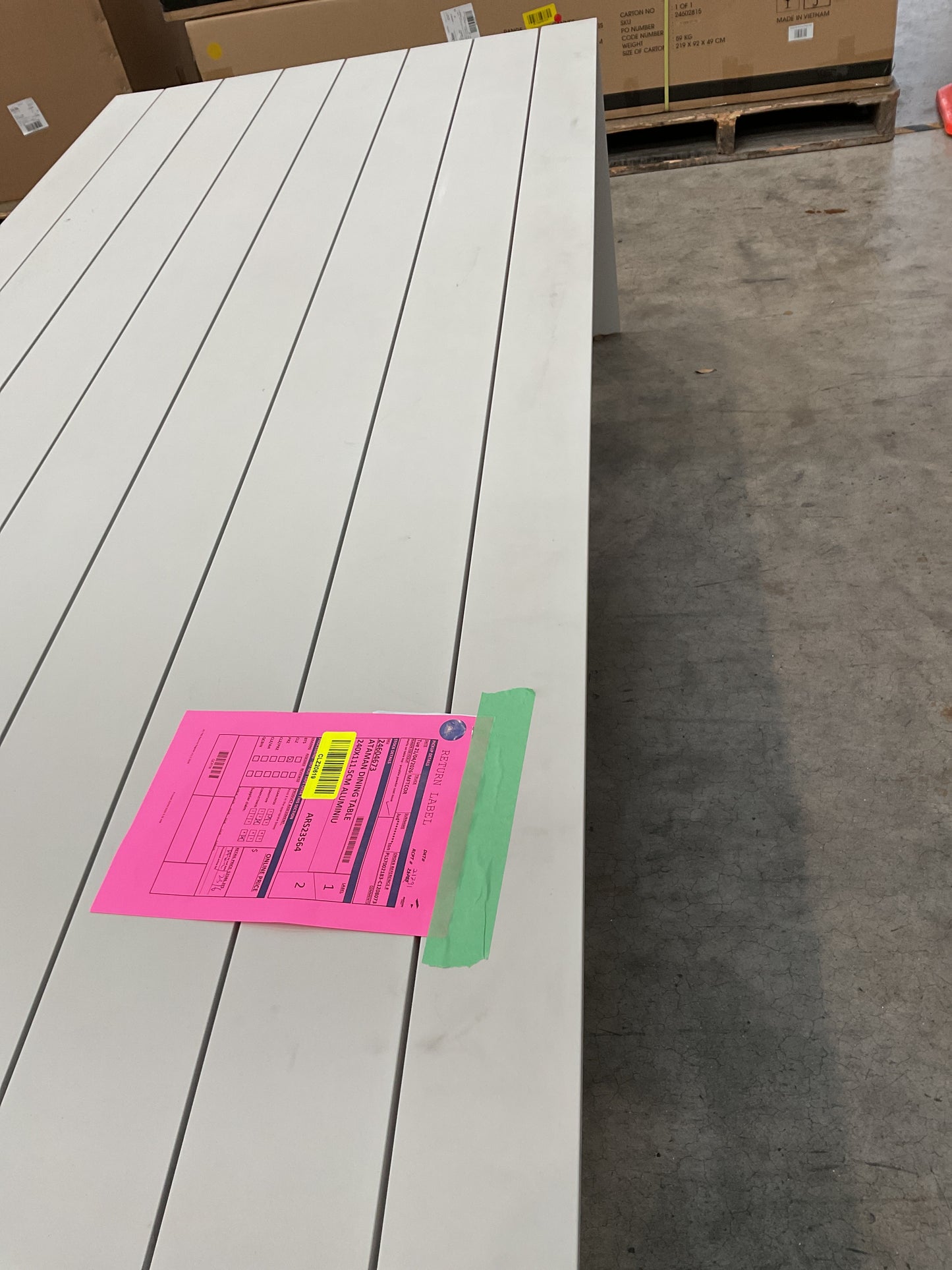 NZ CLZ20619 | 1 PCE | ATAMAN|DINING TABLE|240X111.5CM ALUMINIUM OFF WHITE