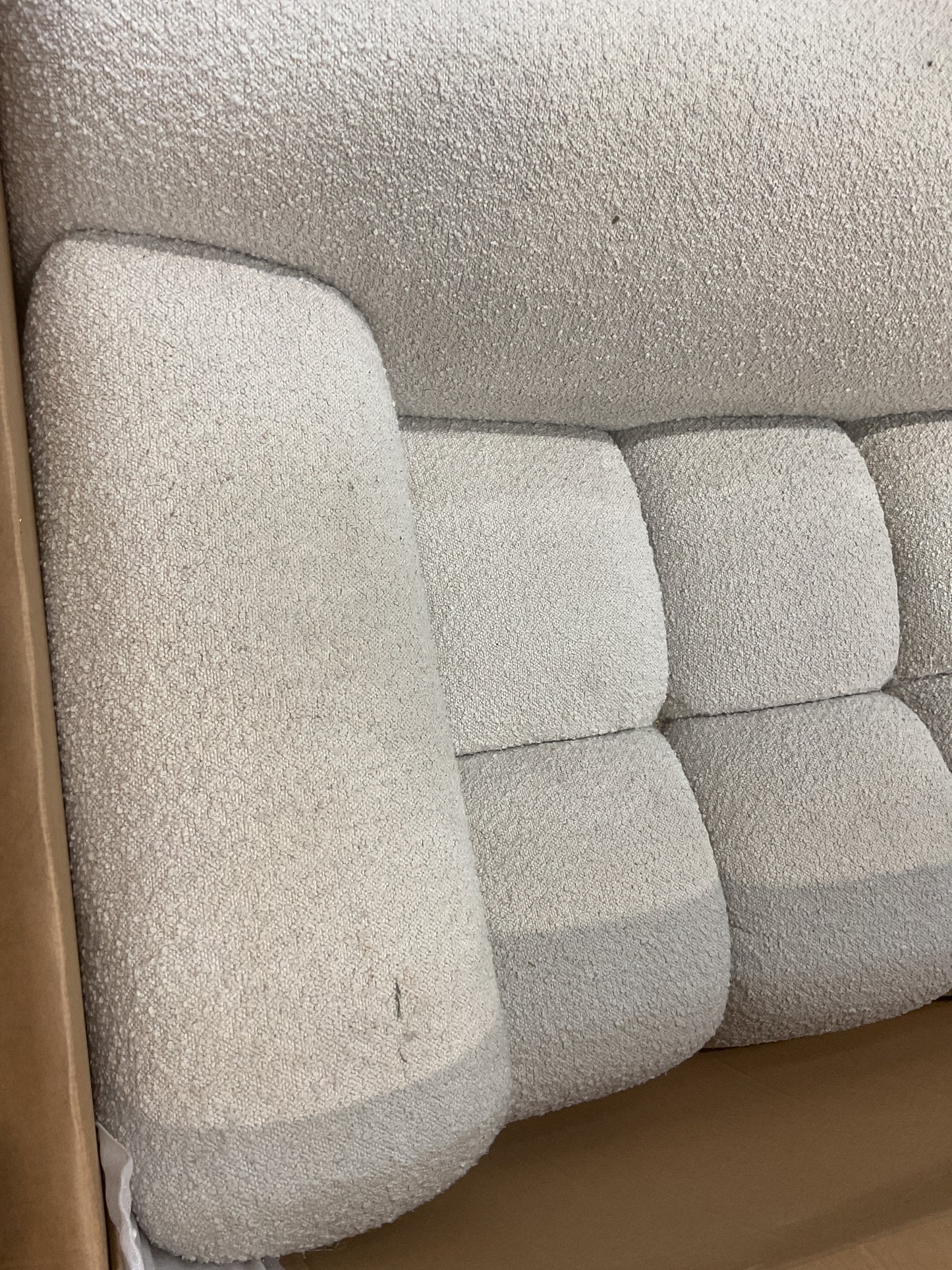 NZ CLZ20643 1 PCE AERO SOFA 3S JACQUARD BOUCLE CREAM