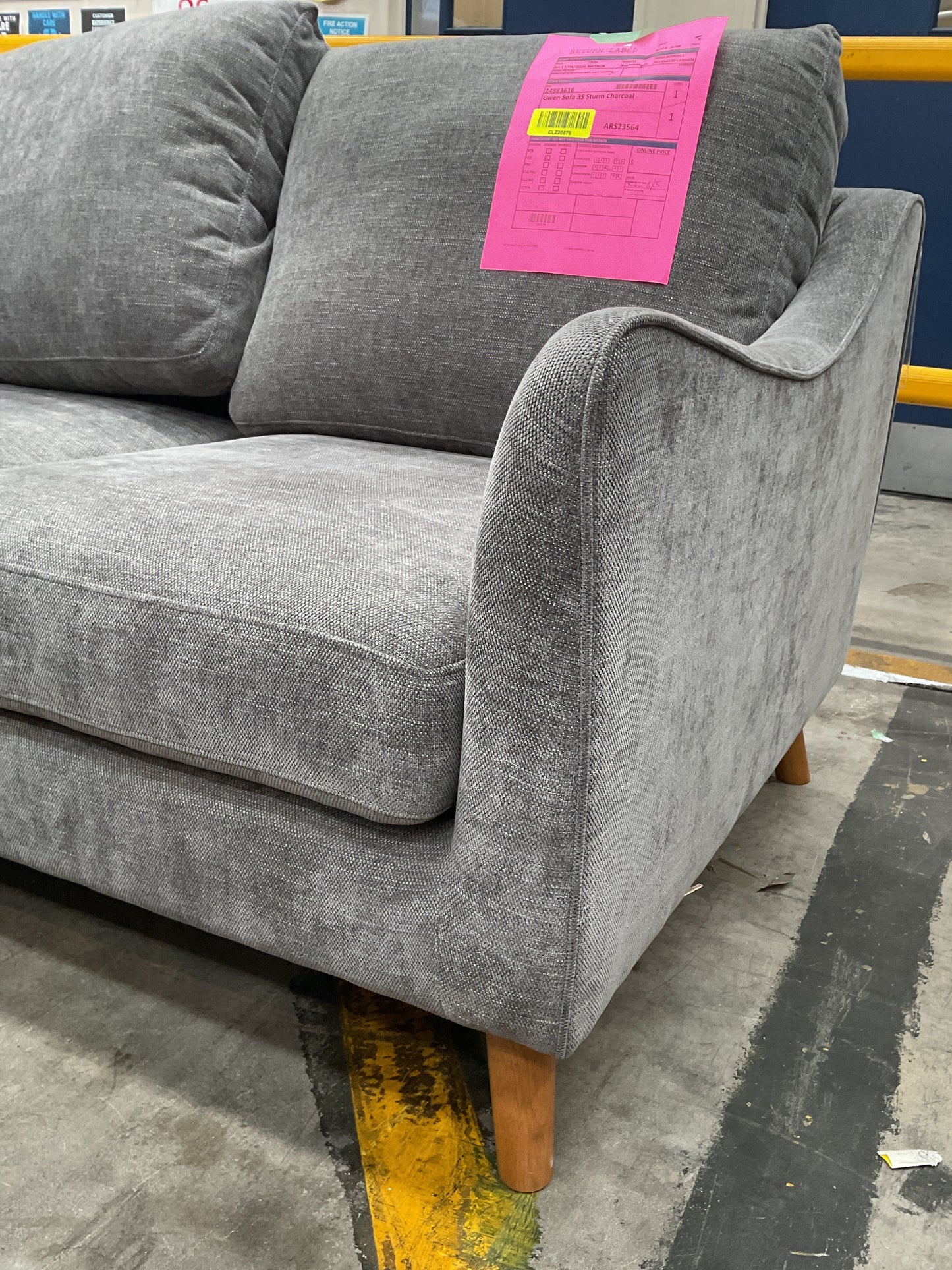 NZ CLZ20576 1 PCE GWEN SOFA 3S STURM CHARCOAL