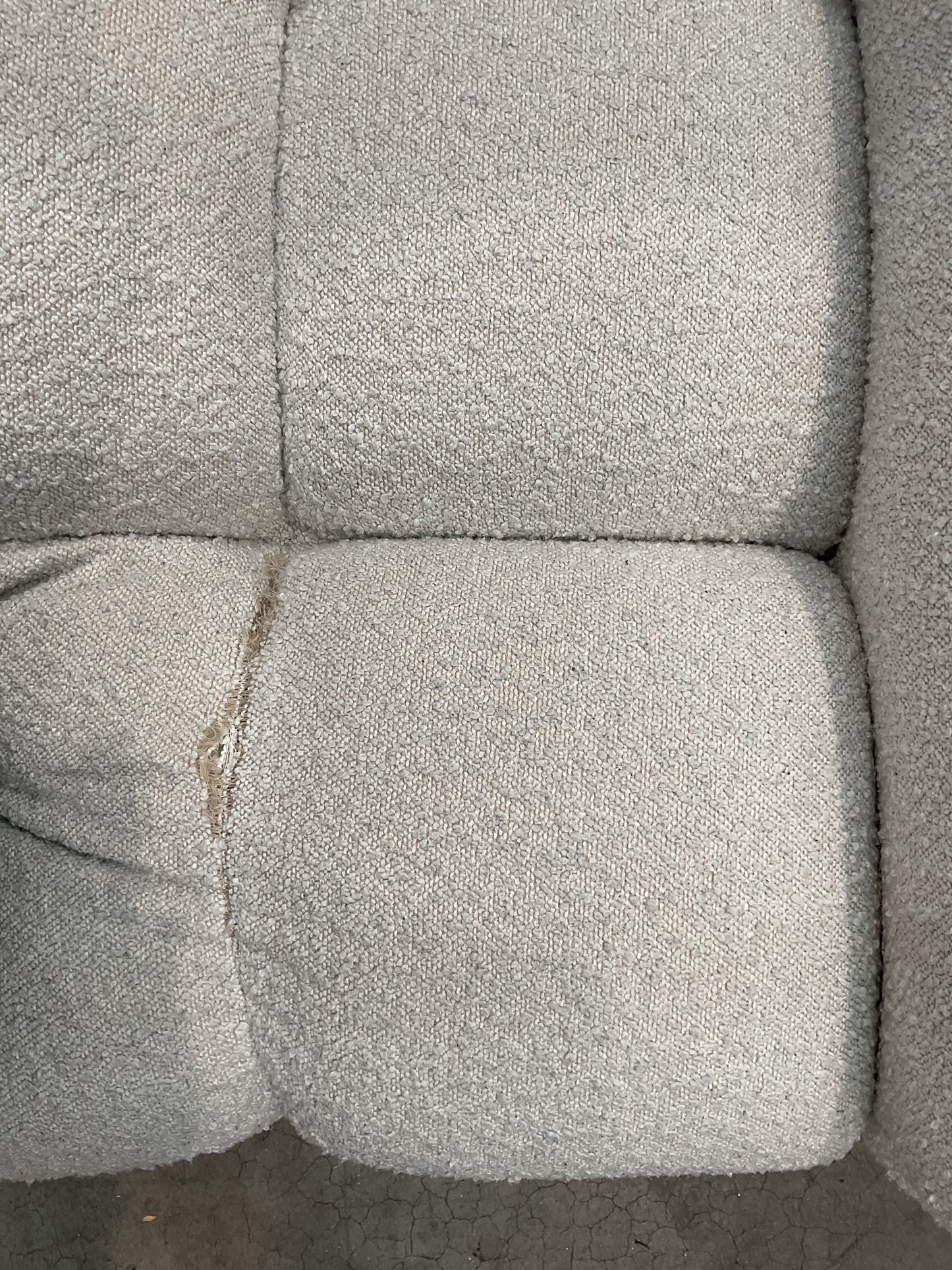 NZ CLZ20608 1 PCE AERO SOFA 3S JACQUARD BOUCLE CREAM