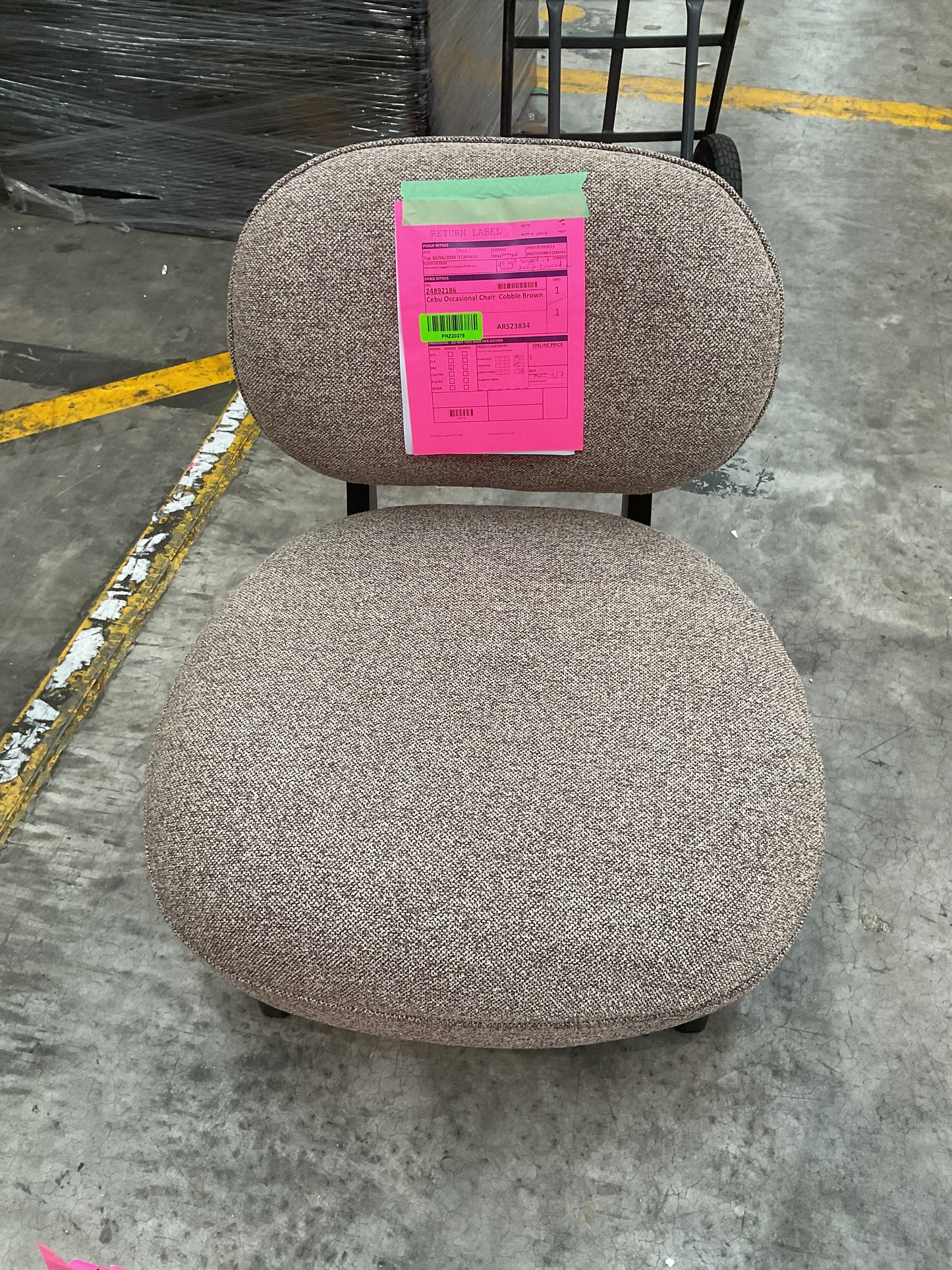 NZ PRZ20278 1 PCE CEBU OCCASIONAL CHAIR COBBLE BROWN