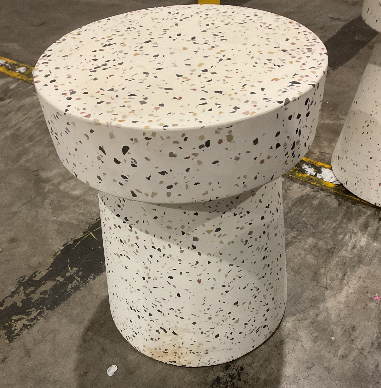 NZ CLZ20658 2 PCE BISCAY STOOL TERRAZZO WHITE