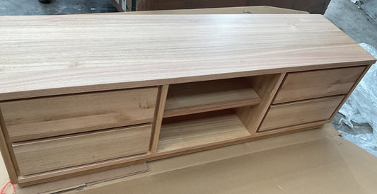NZ CLZ20674 1 PCE HENSLEY ENTERTAINMENT UNIT 180CM 4 DRAWER NATURAL