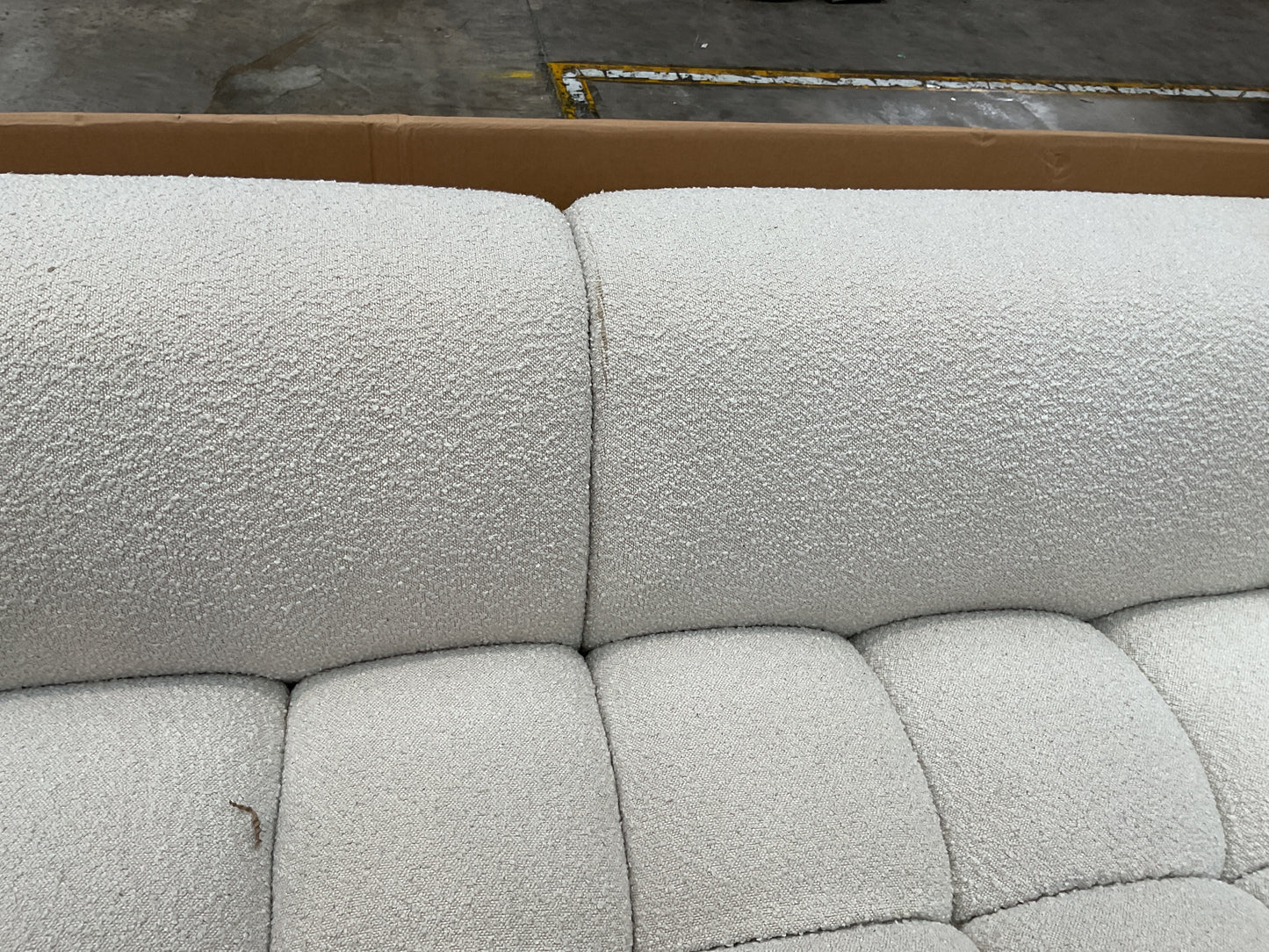 NZ CLZ20616 1 PCE AERO SOFA 3S JACQUARD BOUCLE CREAM